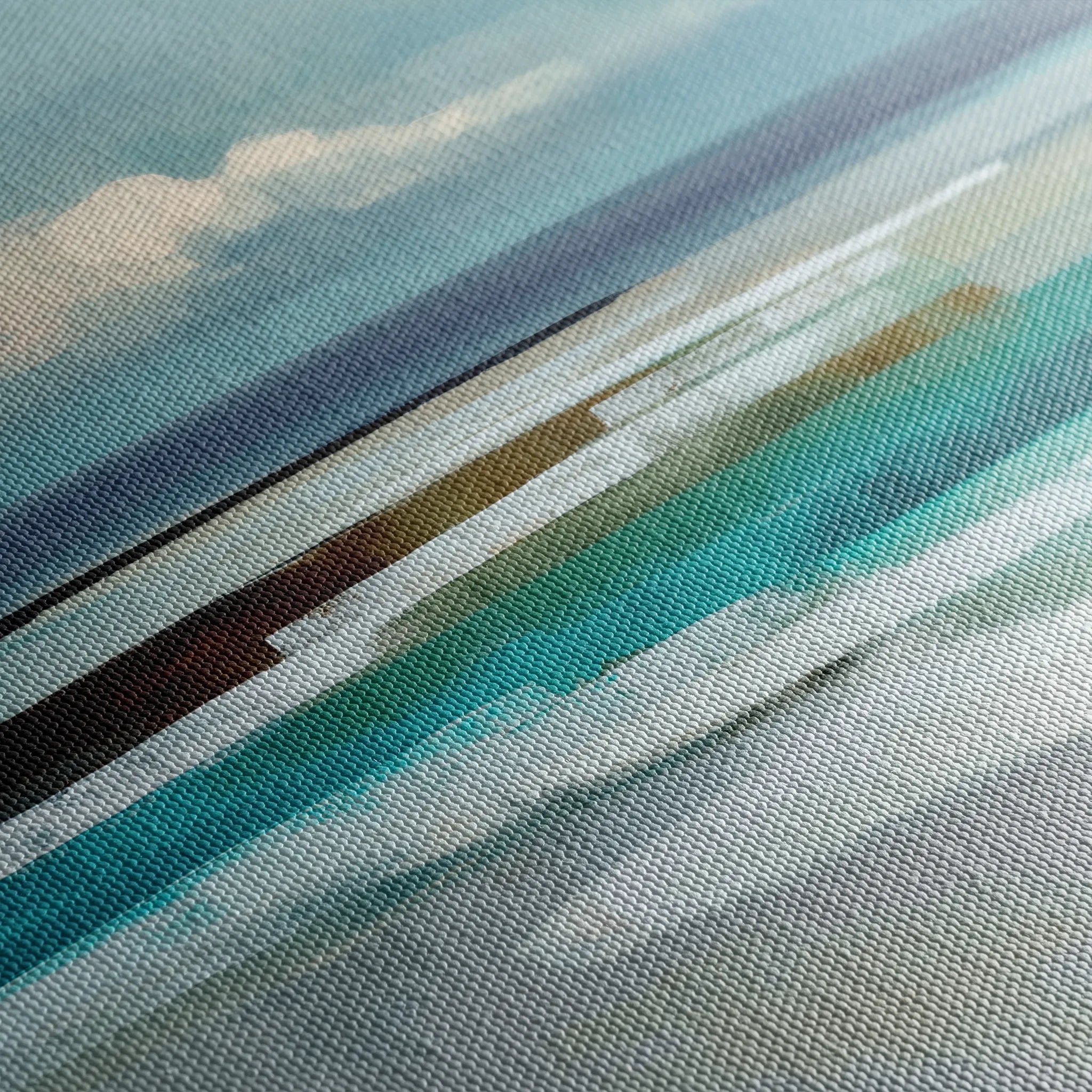 Abstract 1385 Canvas Art 16" x 16" / 40 x 40 cm / Black