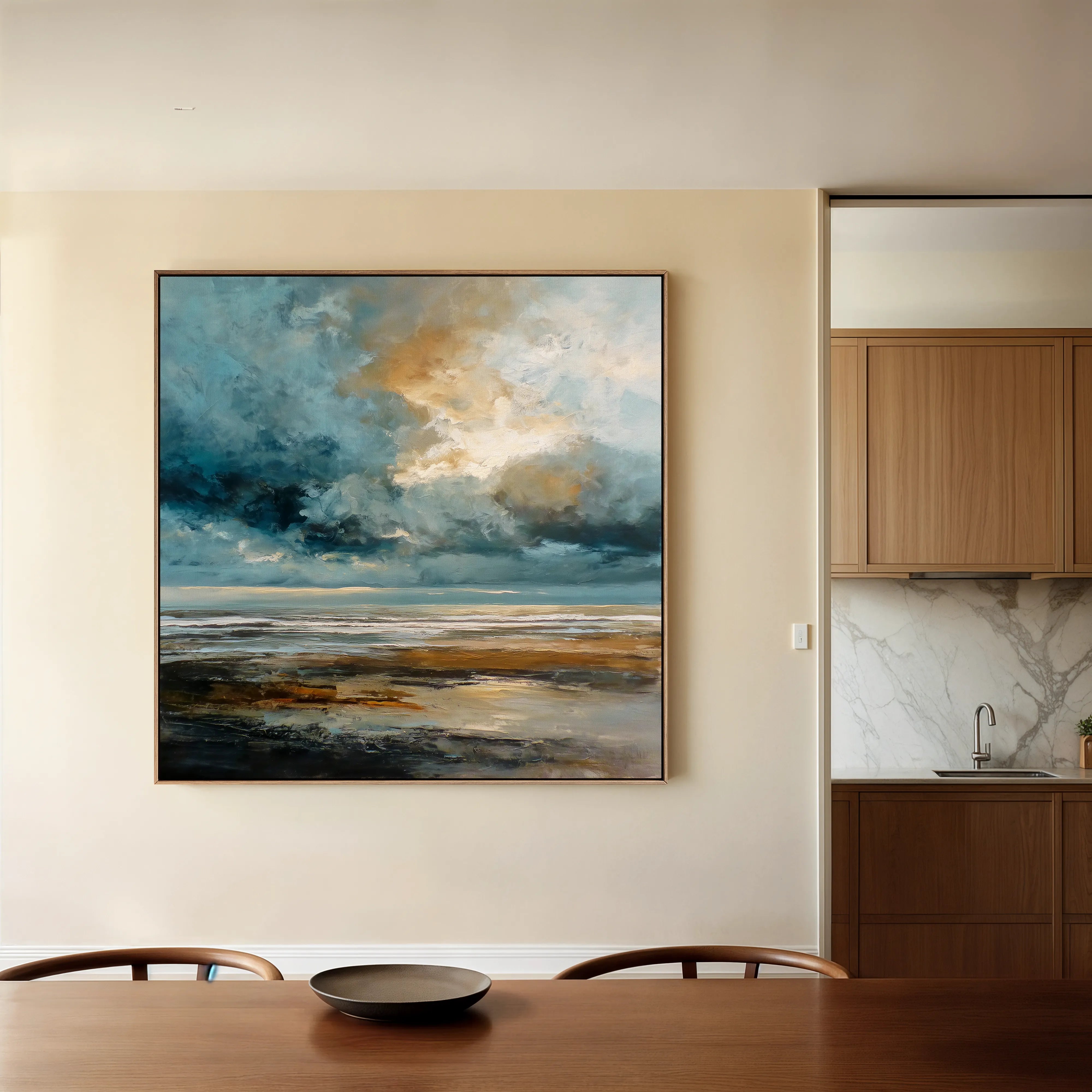 Abstract 1386 Canvas Art 16" x 16" / 40 x 40 cm / Black
