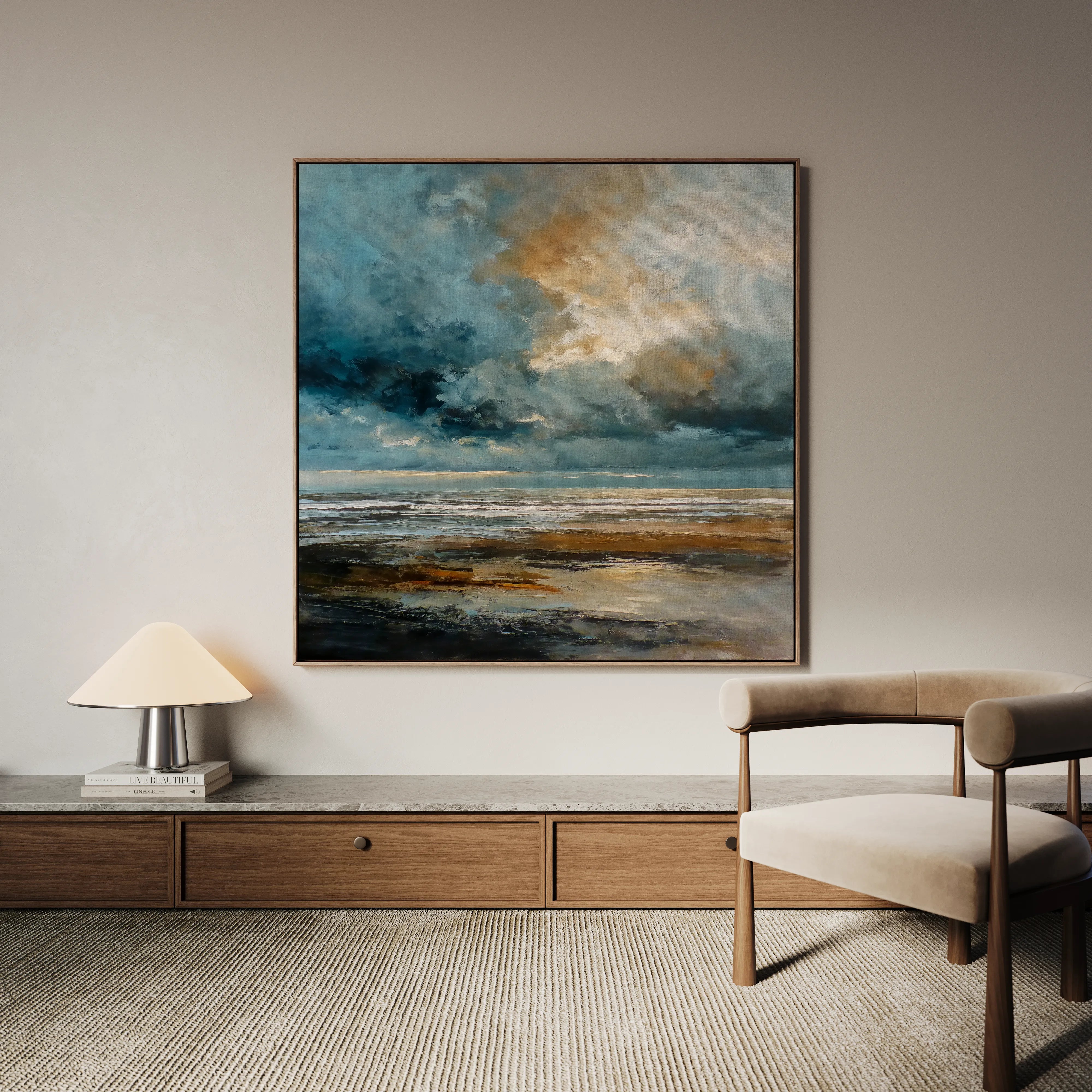 Abstract 1386 Canvas Art 16" x 16" / 40 x 40 cm / Black