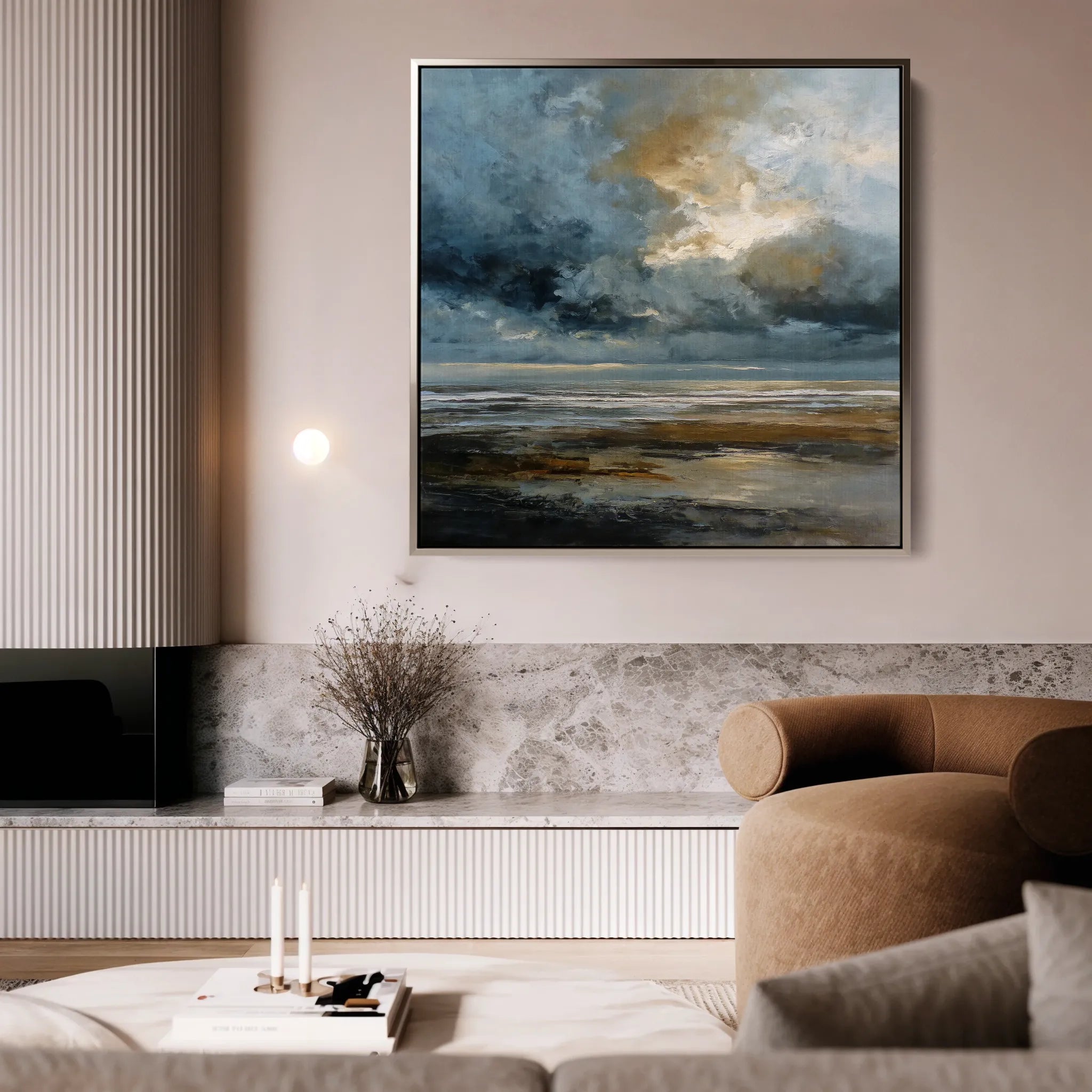 Abstract 1386 Canvas Art 16" x 16" / 40 x 40 cm / Black