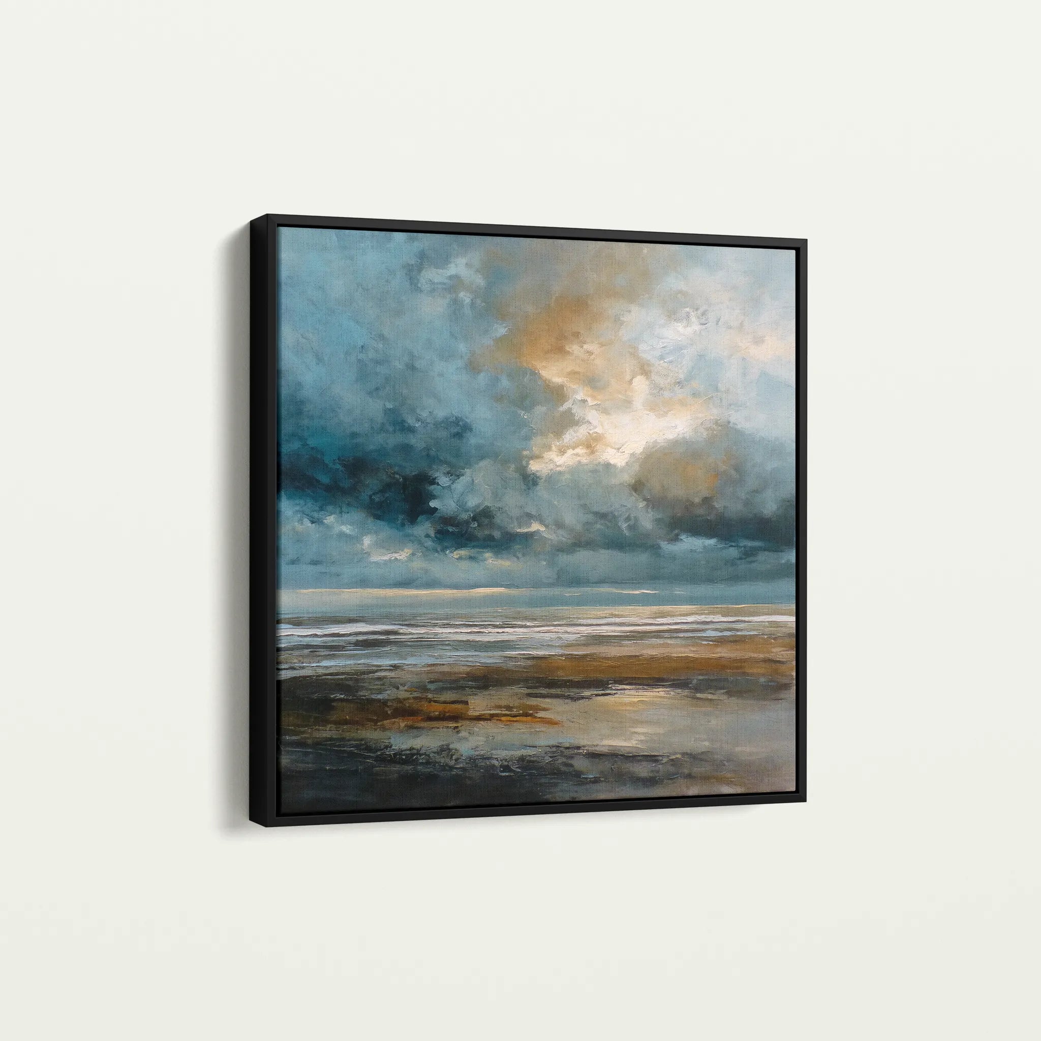 Abstract 1386 Canvas Art 16" x 16" / 40 x 40 cm / Black