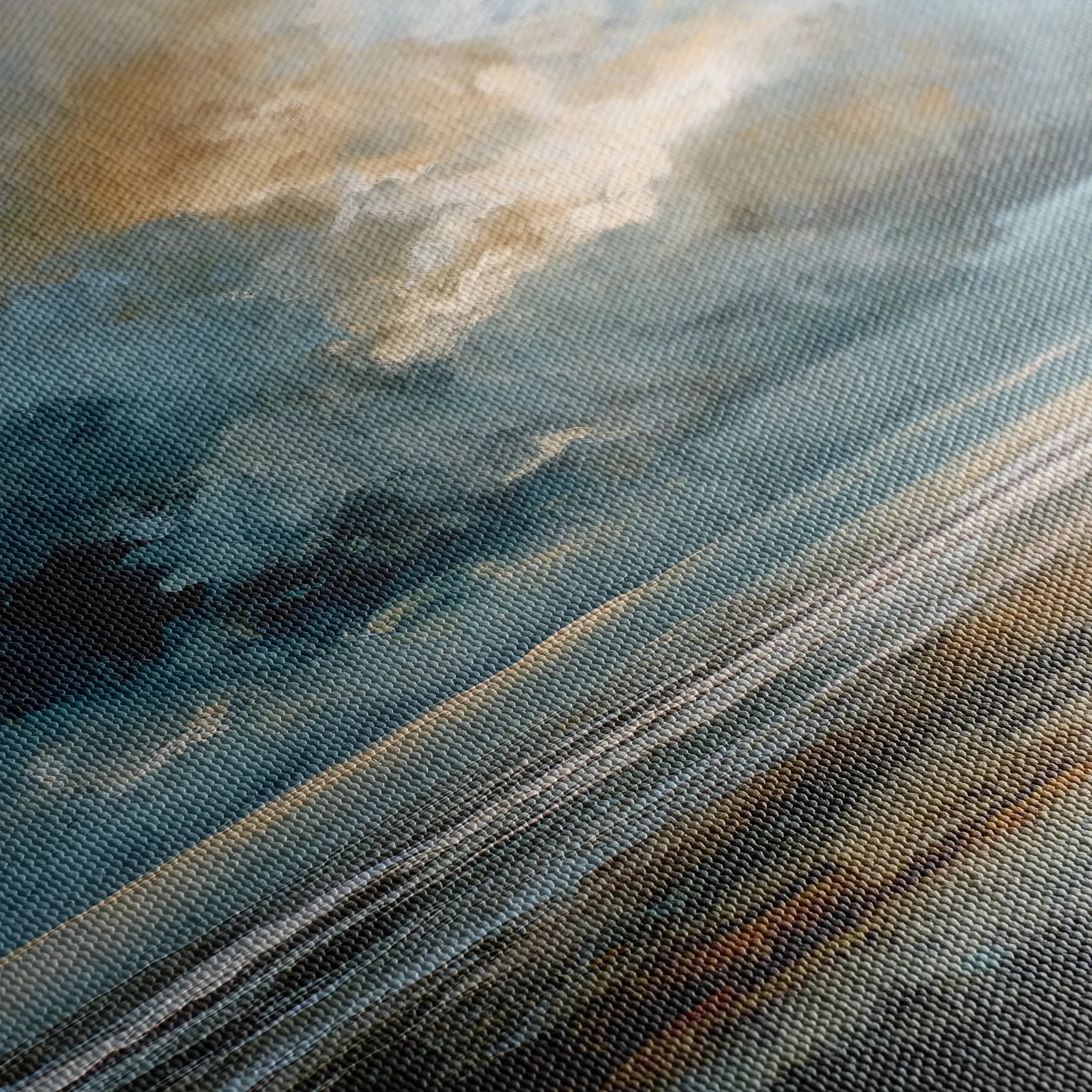 Abstract 1386 Canvas Art 16" x 16" / 40 x 40 cm / Black