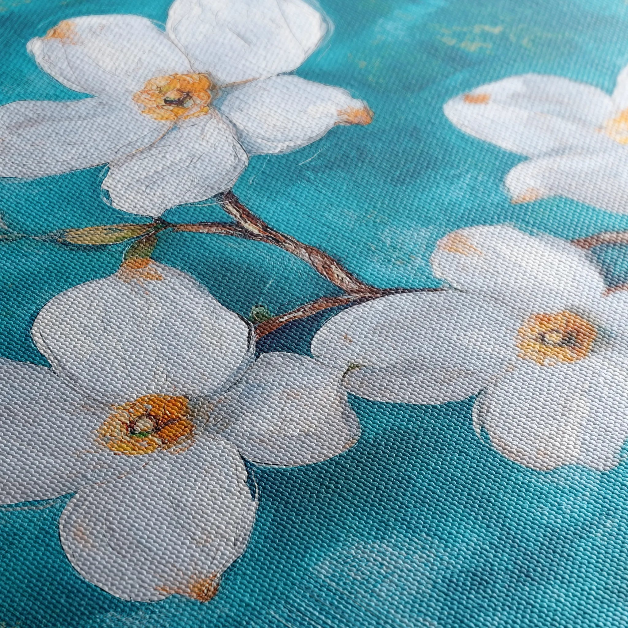 Floral 1389 Canvas Art 16" x 16" / 40 x 40 cm / Black