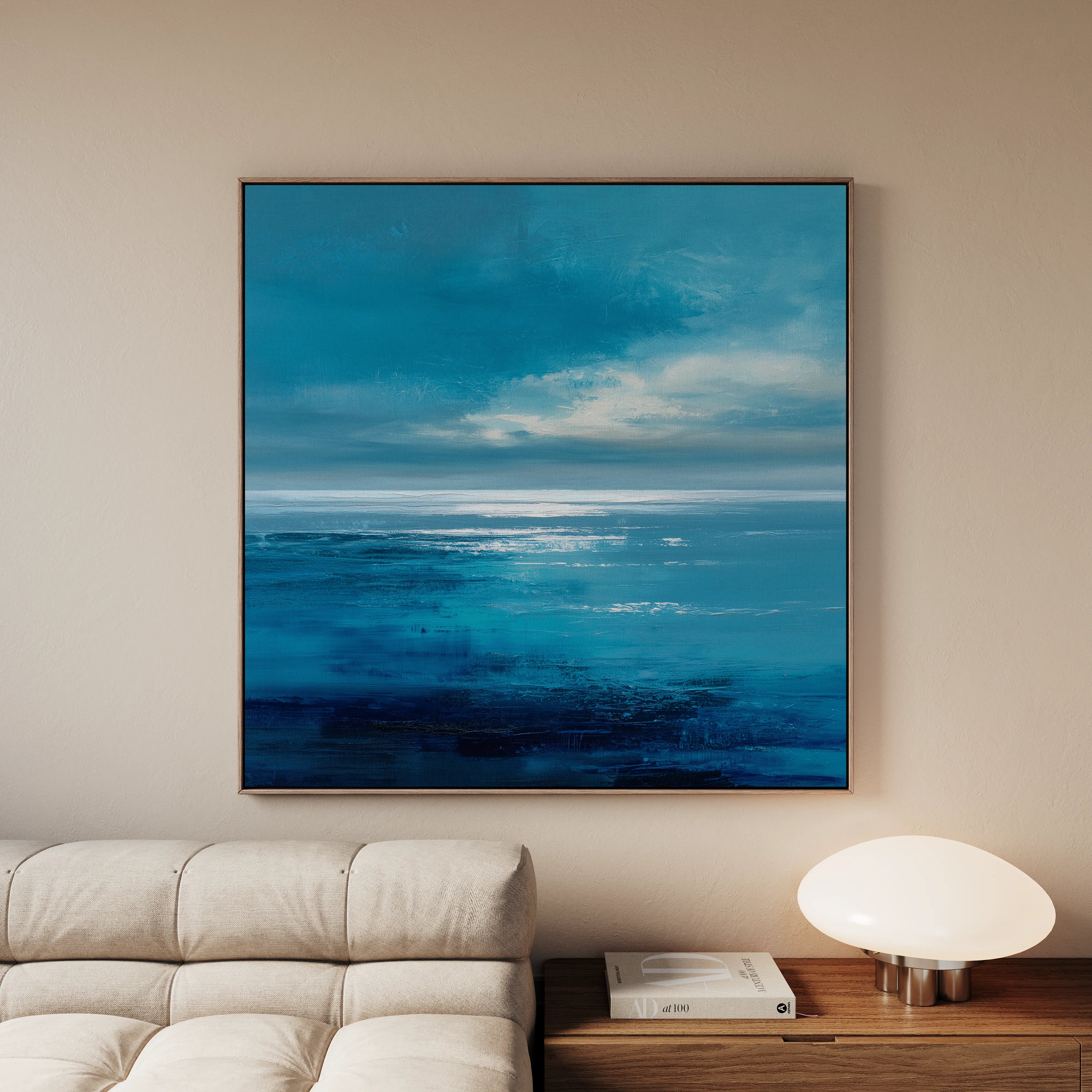 Abstract 1396 Canvas Art 16" x 16" / 40 x 40 cm / Black