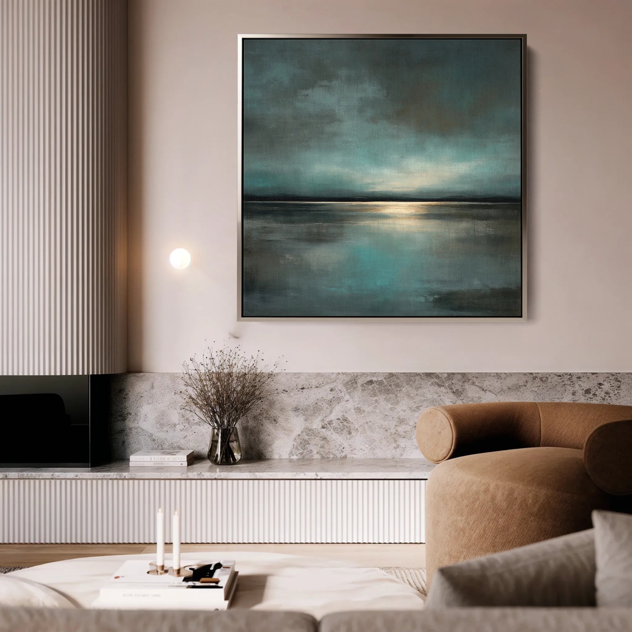 Abstract 1397 Canvas Art 16" x 16" / 40 x 40 cm / Black