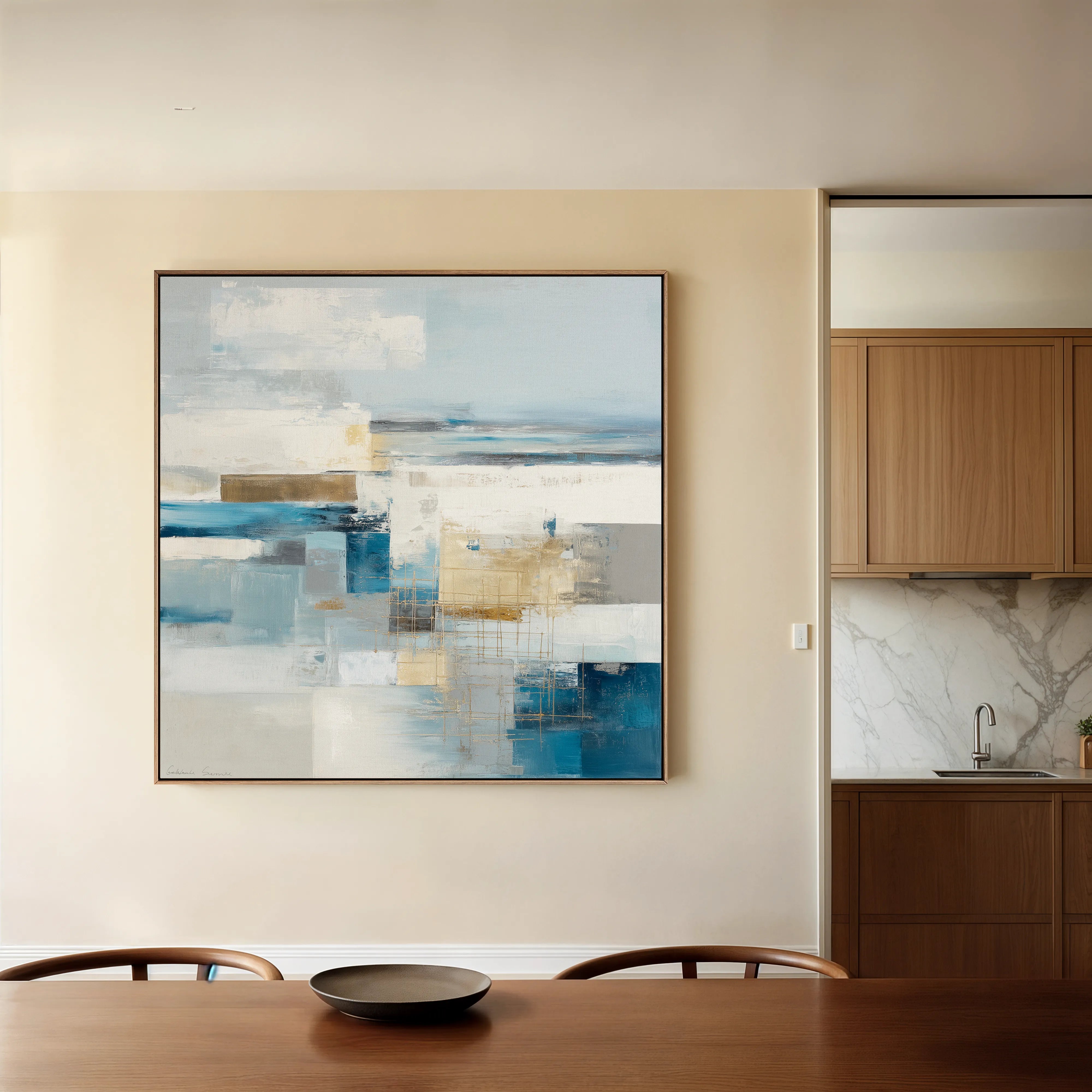 Abstract 1406 Canvas Art 16" x 16" / 40 x 40 cm / Black