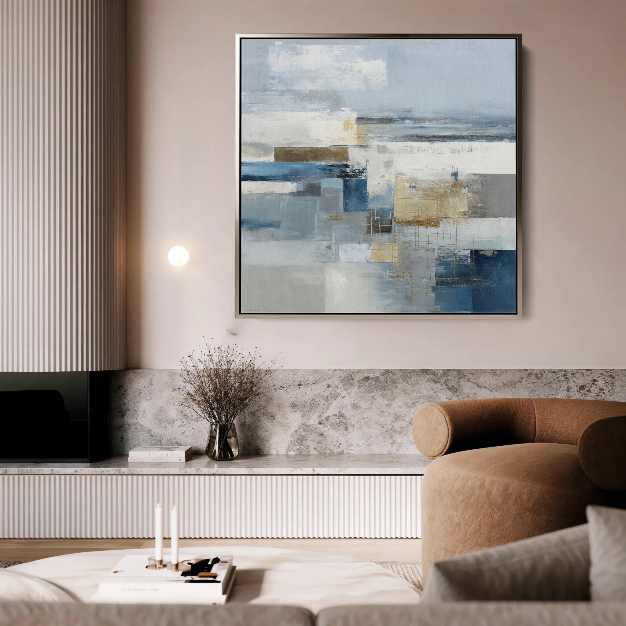 Abstract 1406 Canvas Art 16" x 16" / 40 x 40 cm / Black