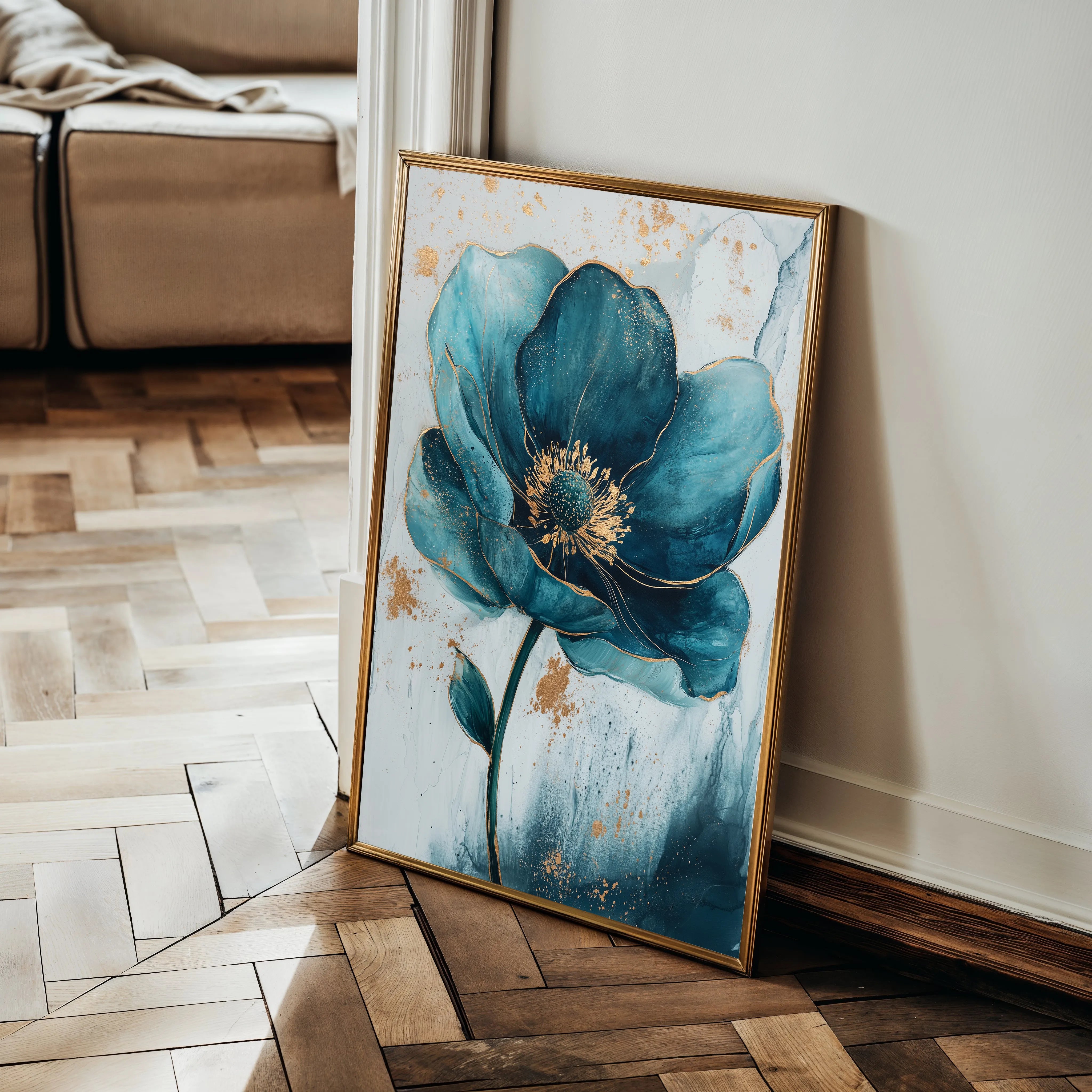 Floral 1407 Canvas Art 18" x 24" / 45 x 60 cm / Black