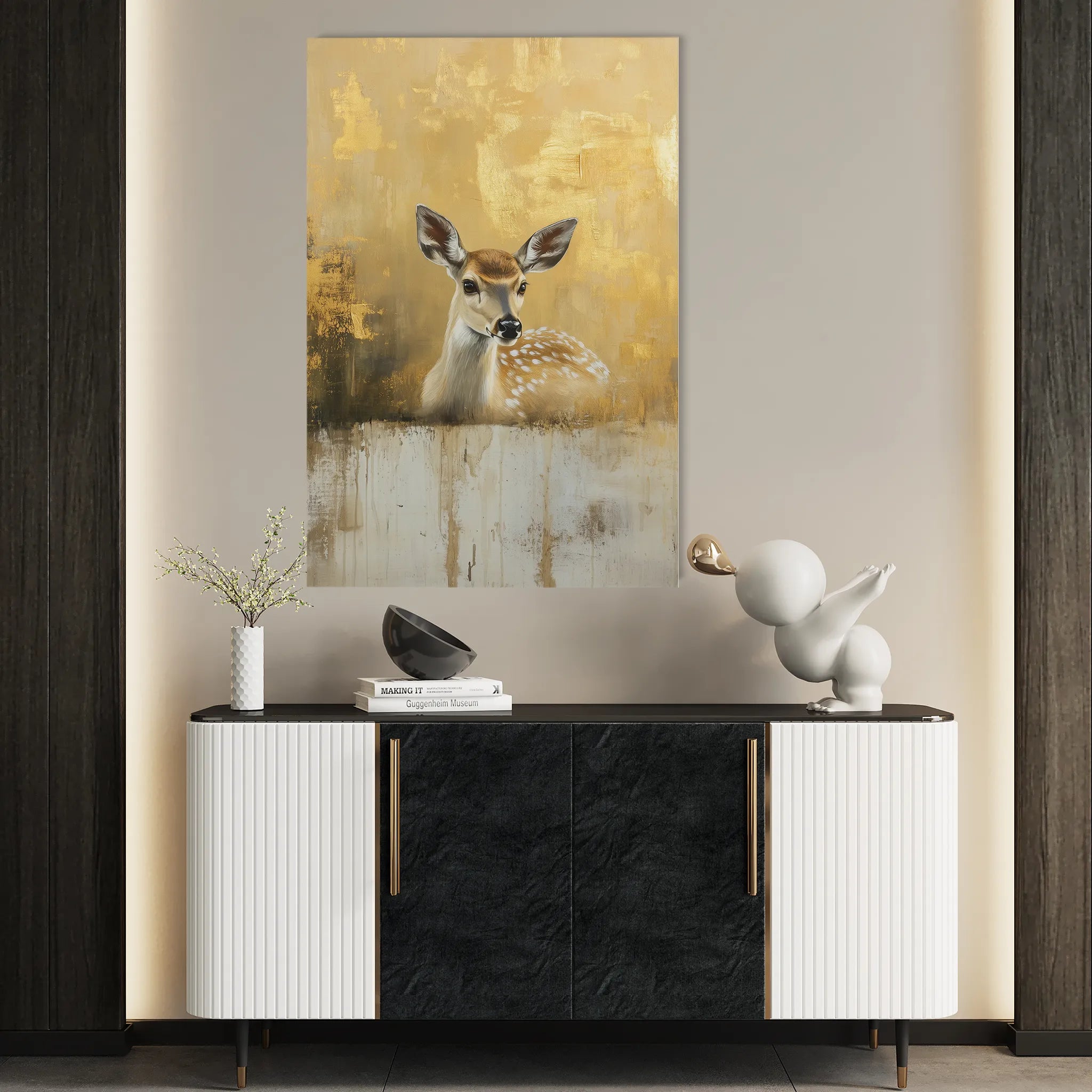 Animals 142 Canvas Art 18" x 24" / 45 x 60 cm / Black