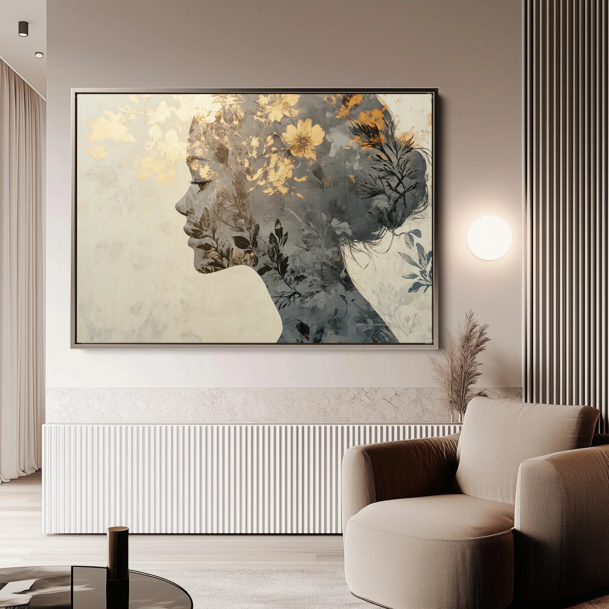 Portrait 142 Canvas Art 18" x 24" / 45 x 60 cm / Black