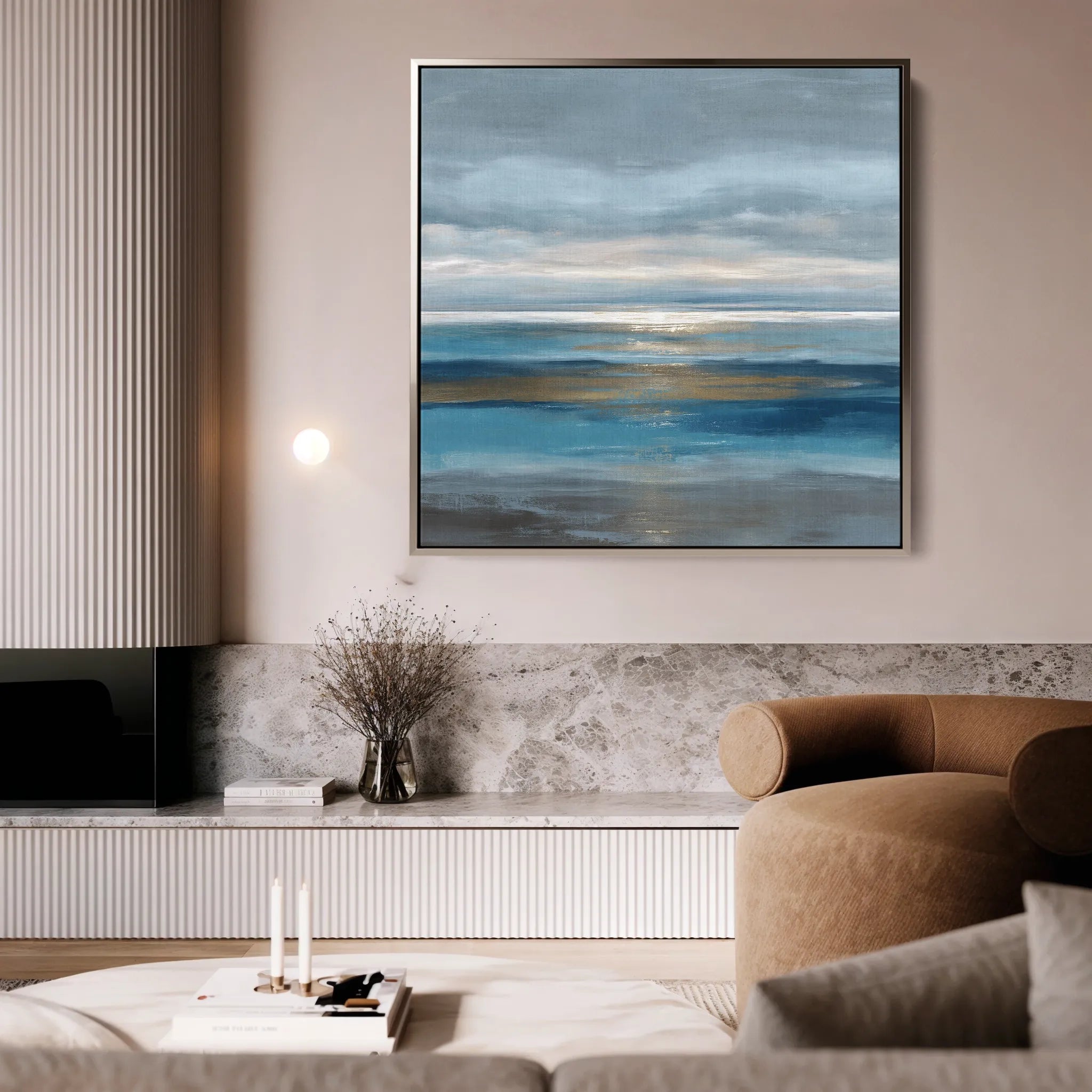 Abstract 1424 Canvas Art 16" x 16" / 40 x 40 cm / Black