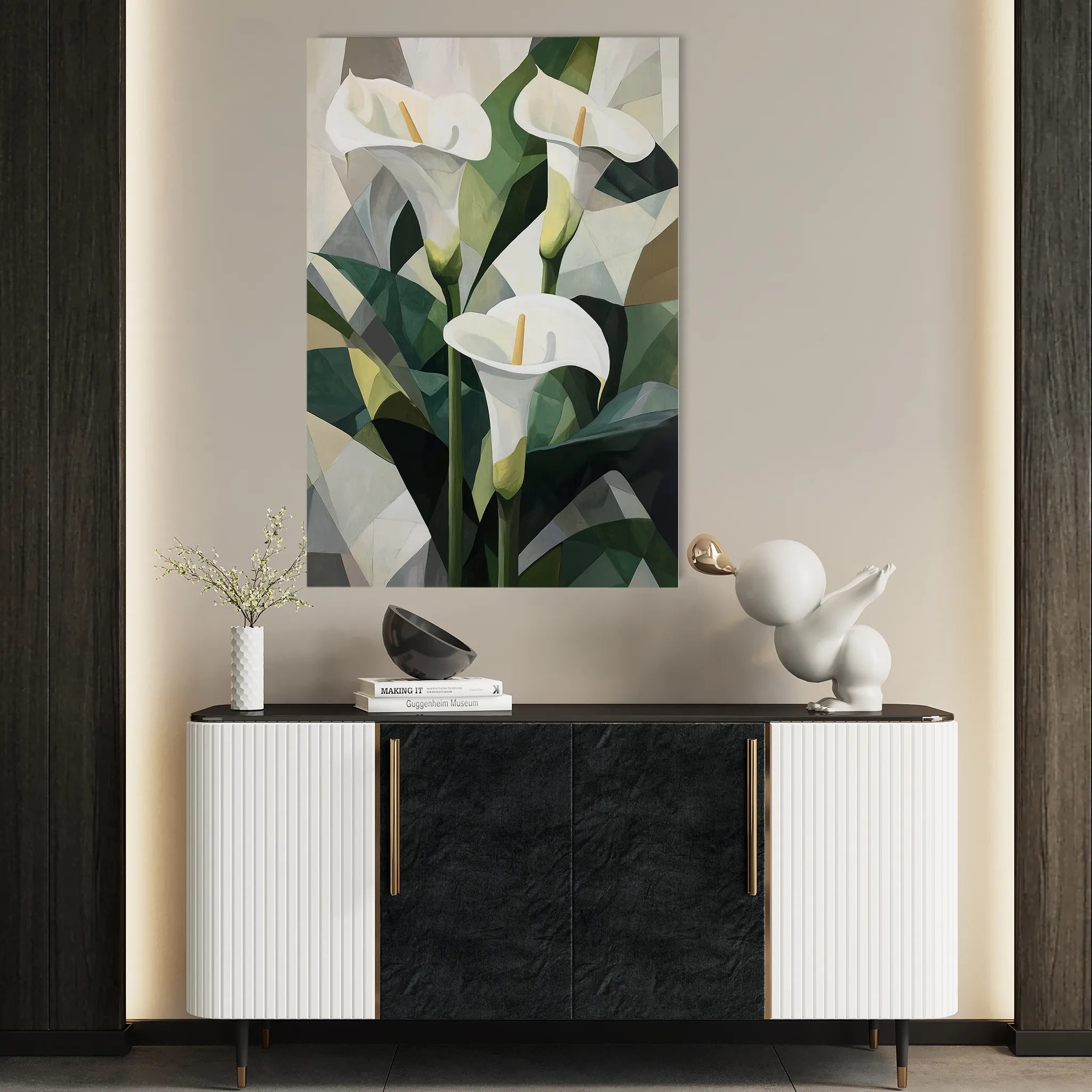 Floral 1426 Canvas Art 18" x 24" / 45 x 60 cm / Black