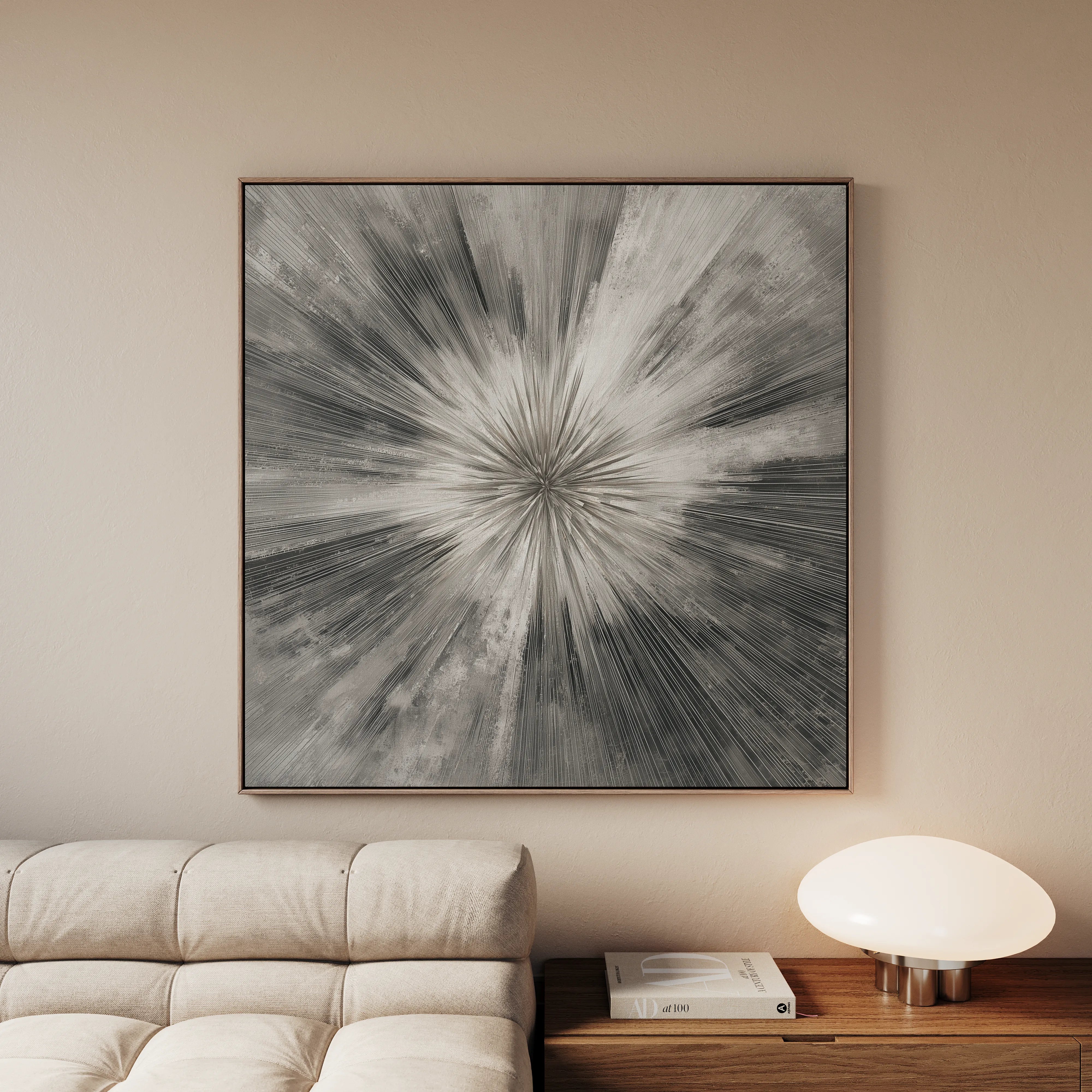 Abstract 1429 Canvas Art 16" x 16" / 40 x 40 cm / Black