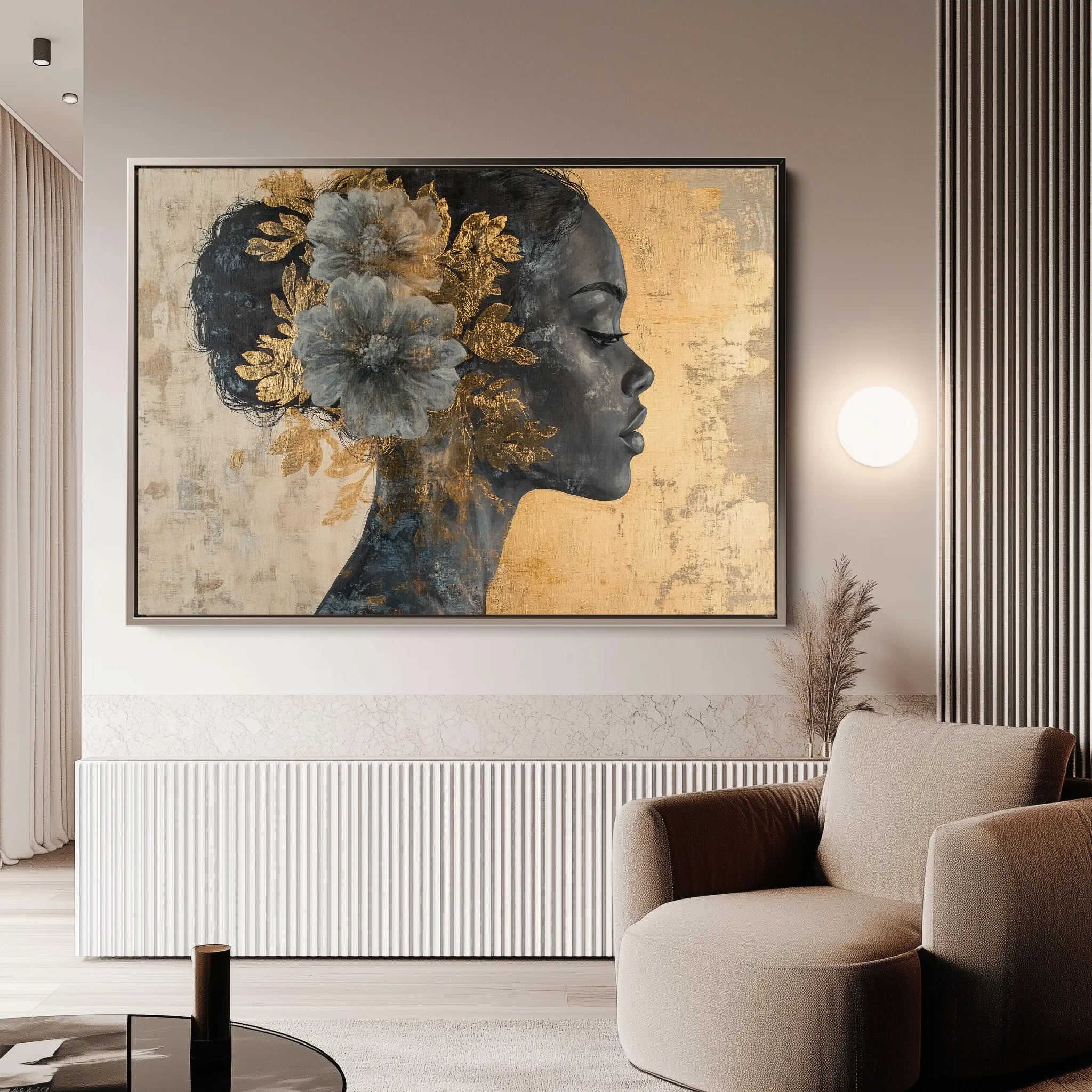 Portrait 143 Canvas Art 18" x 24" / 45 x 60 cm / Black