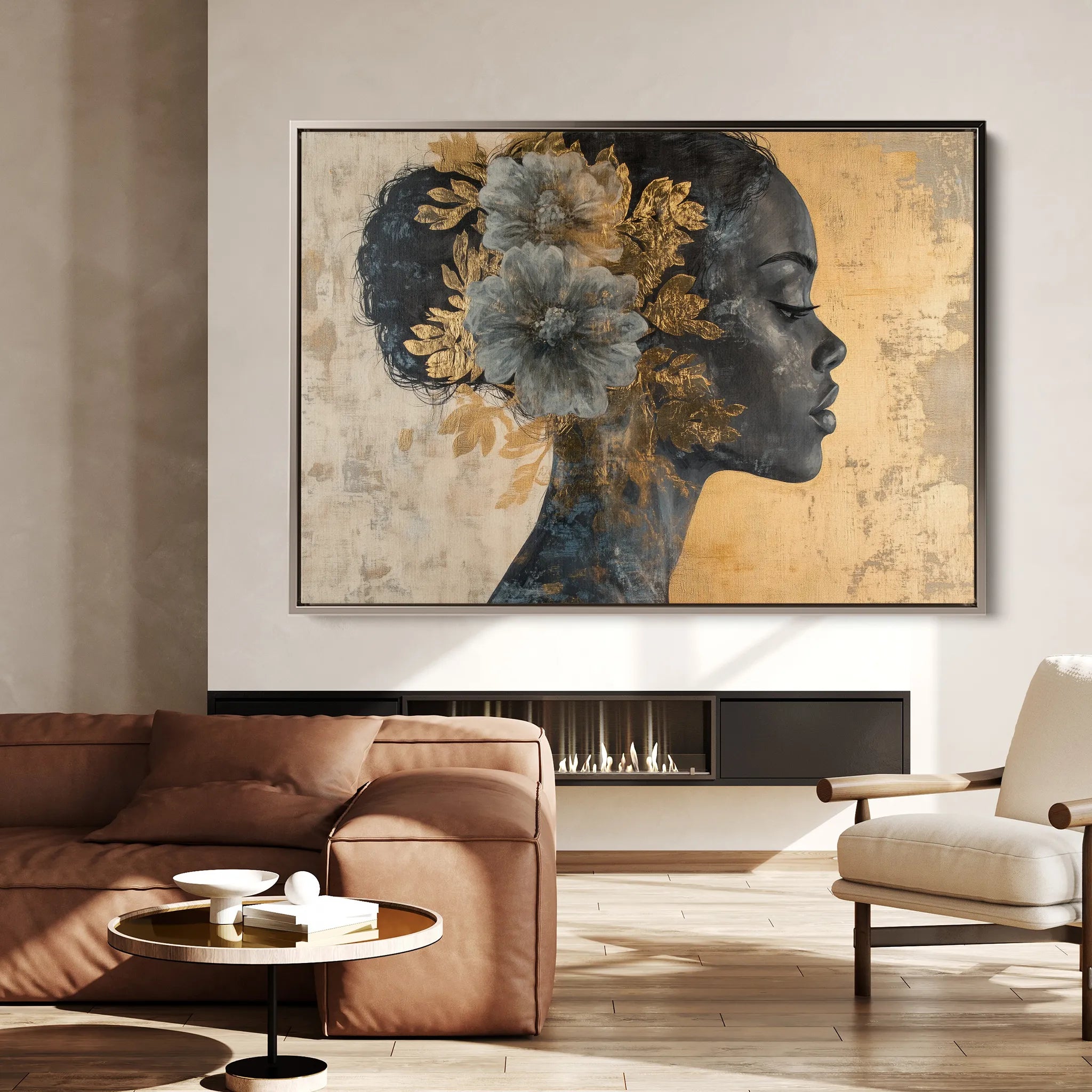 Portrait 143 Canvas Art 18" x 24" / 45 x 60 cm / Black