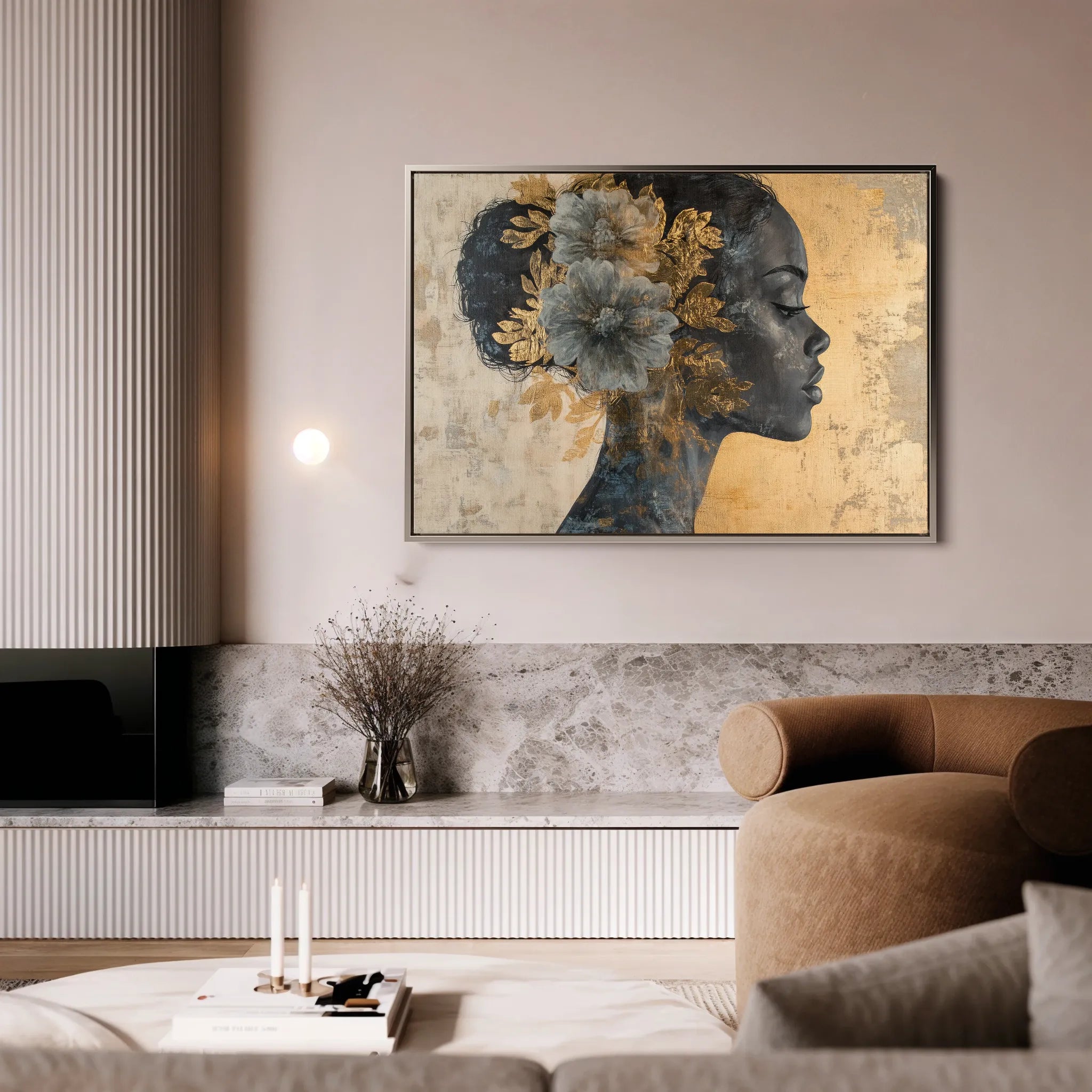 Portrait 143 Canvas Art 18" x 24" / 45 x 60 cm / Black