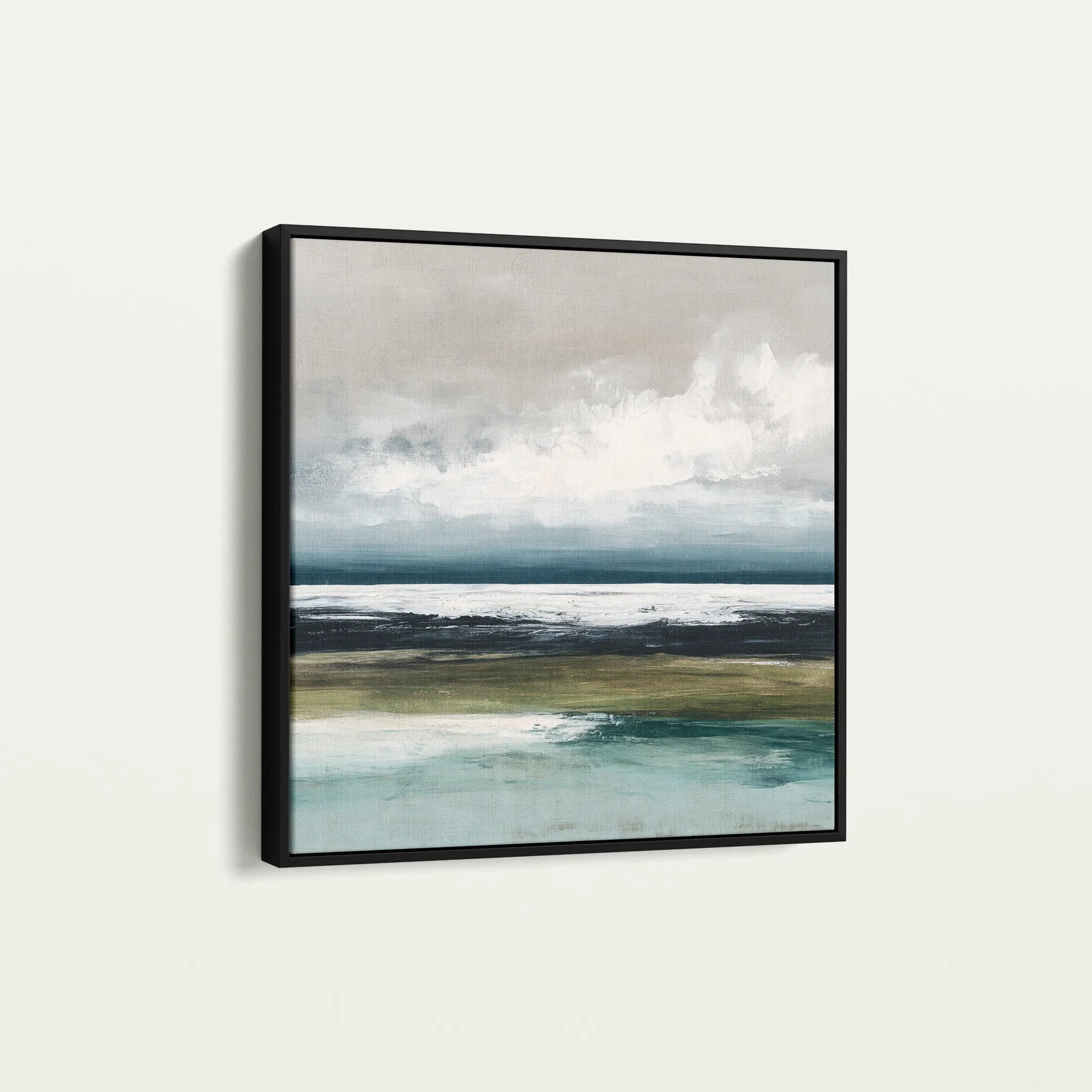 Abstract 1431 Canvas Art 16" x 16" / 40 x 40 cm / Black