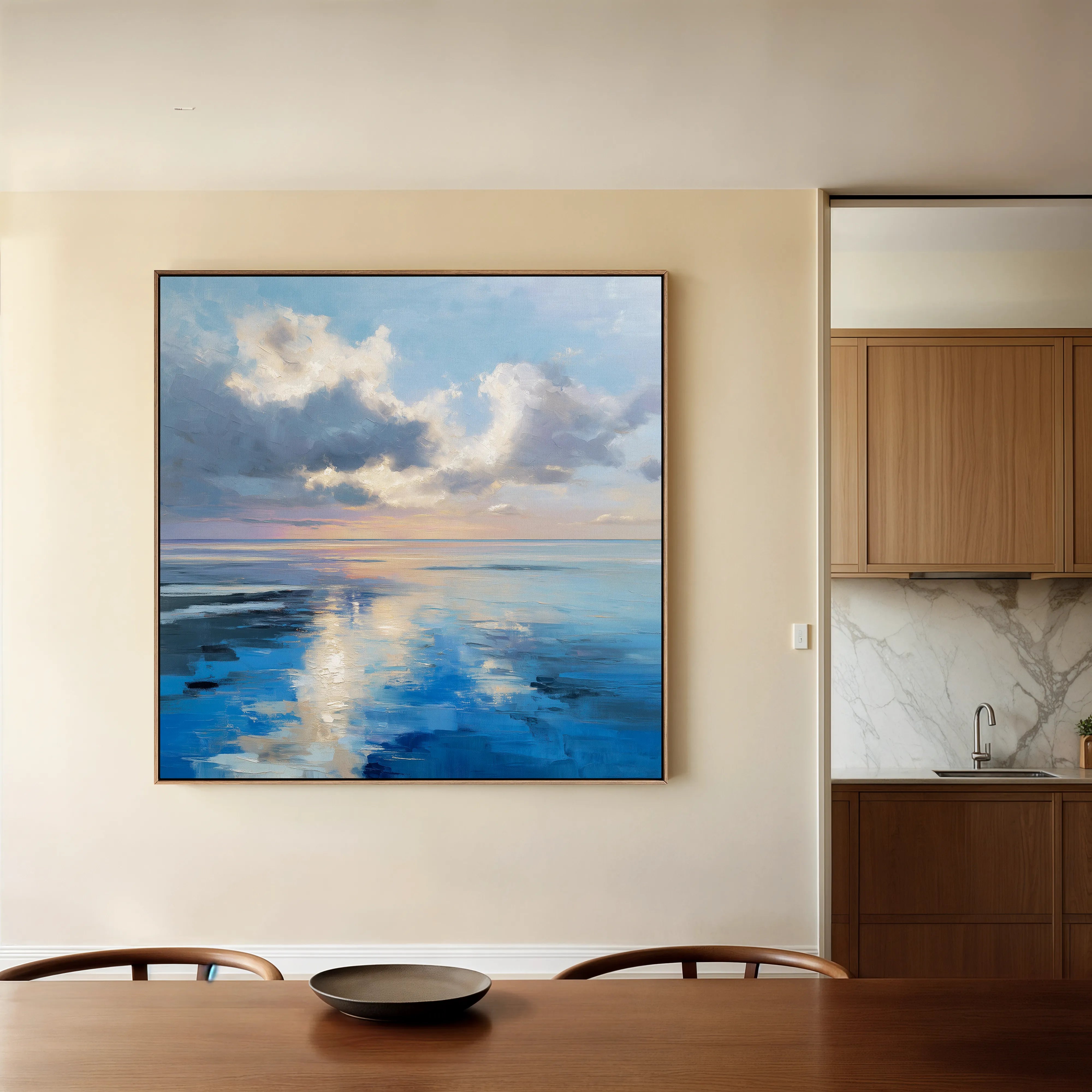 Abstract 1433 Canvas Art 16" x 16" / 40 x 40 cm / Black
