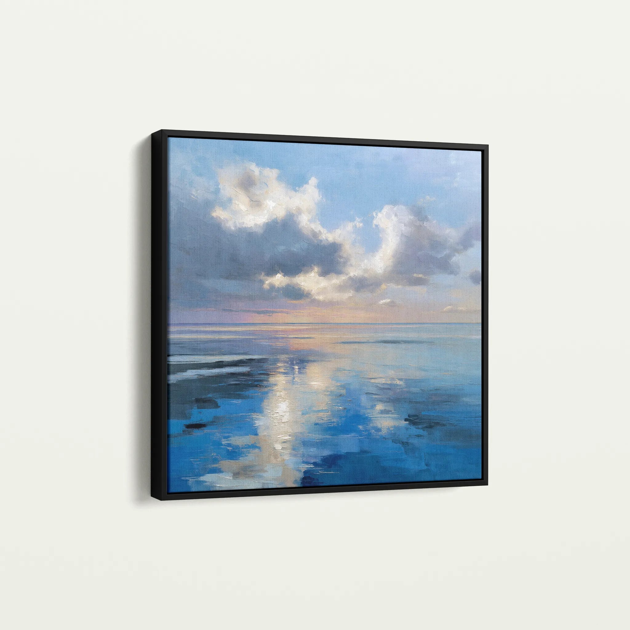 Abstract 1433 Canvas Art 16" x 16" / 40 x 40 cm / Black