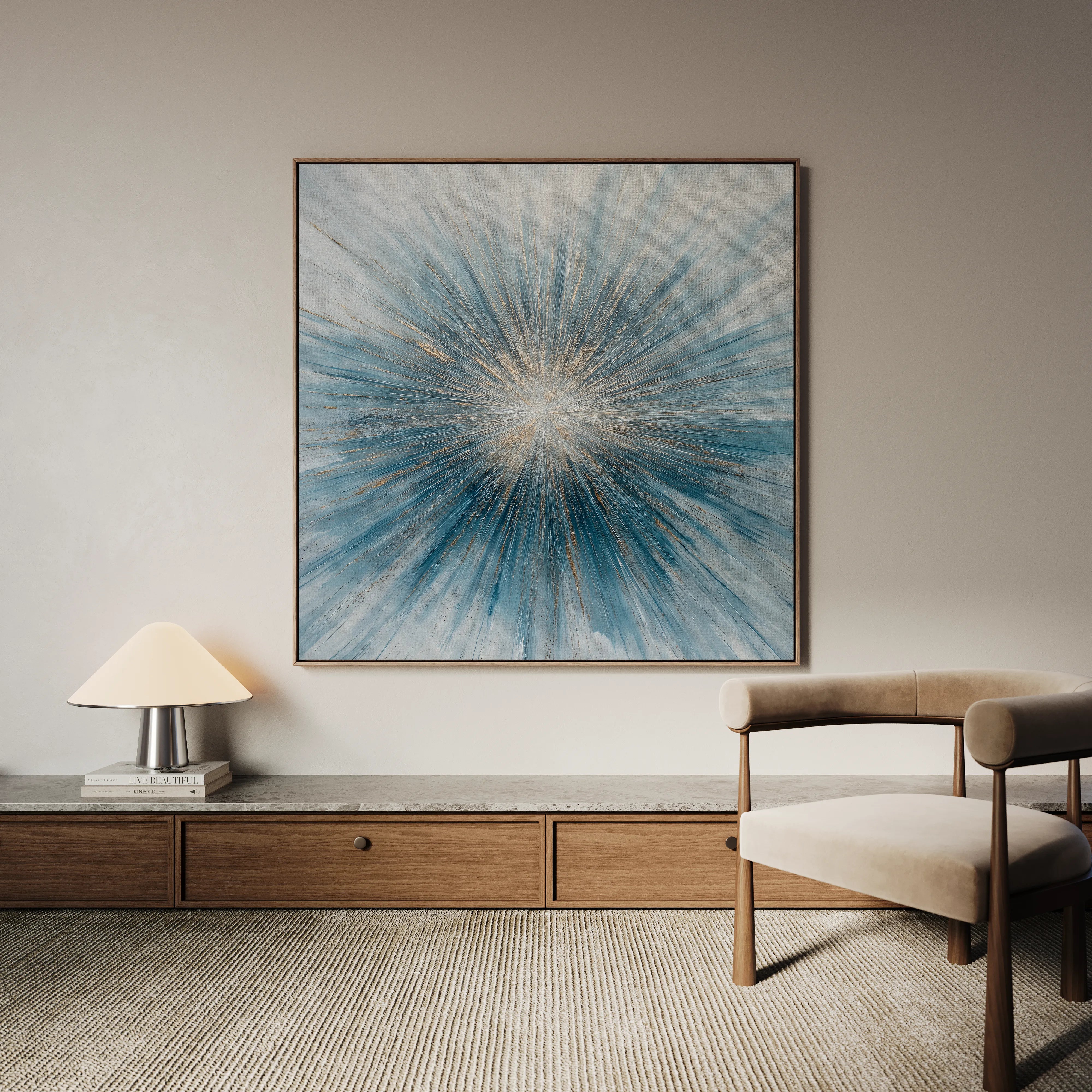 Abstract 1434 Canvas Art 16" x 16" / 40 x 40 cm / Black