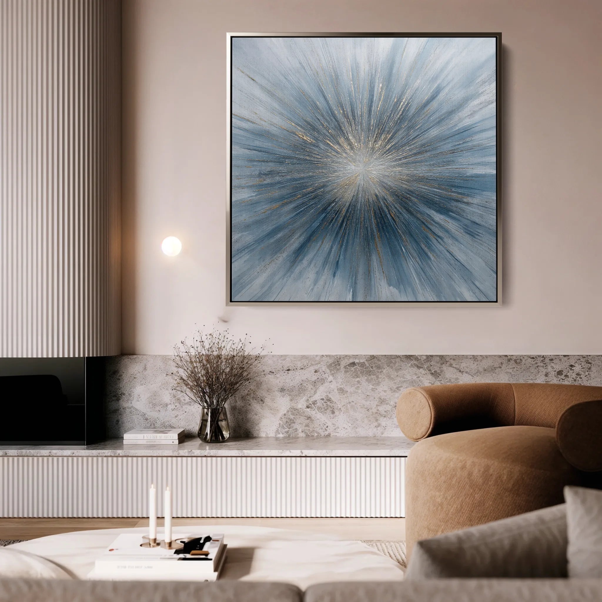 Abstract 1434 Canvas Art 16" x 16" / 40 x 40 cm / Black