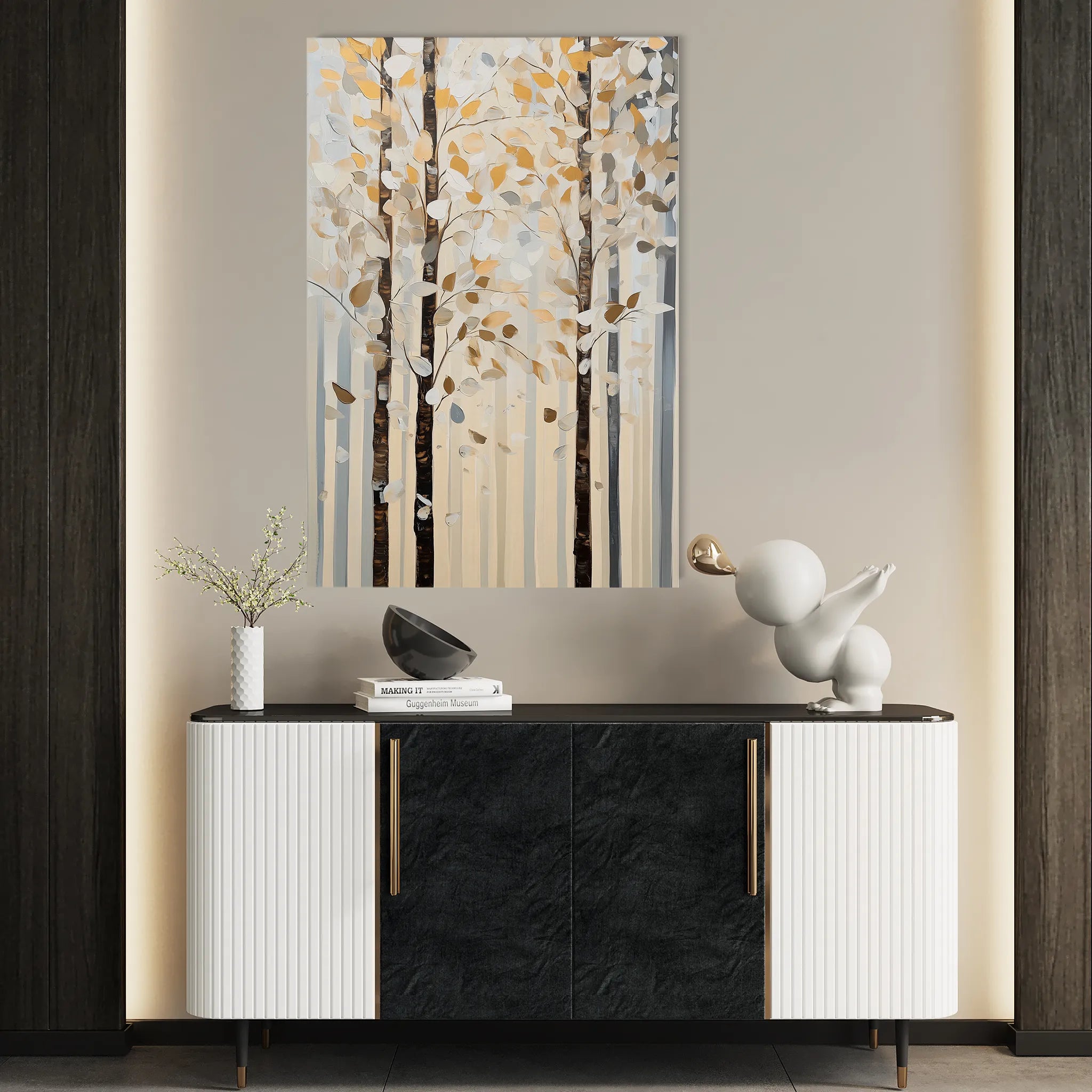 Floral 1435 Canvas Art 18" x 24" / 45 x 60 cm / Black