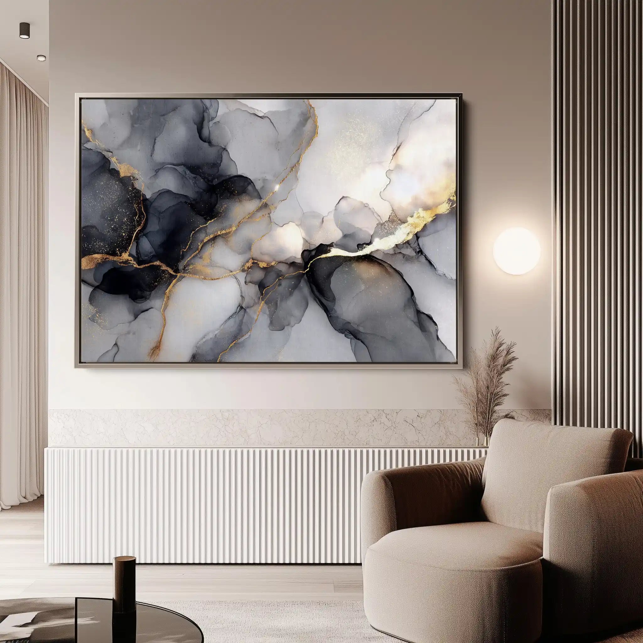 Abstract 1437 Canvas Art 18" x 24" / 45 x 60 cm / Black