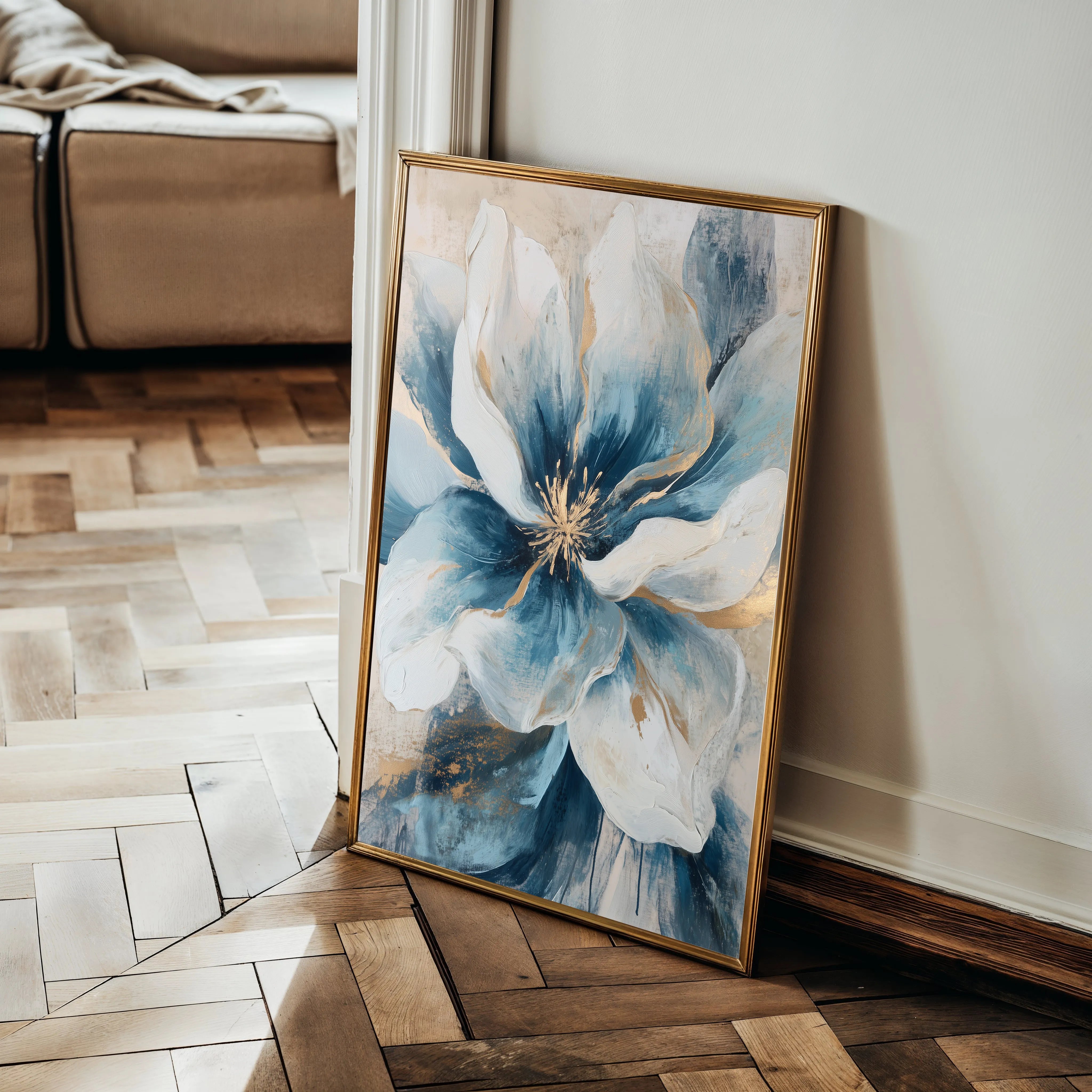 Floral 1439 Canvas Art 18" x 24" / 45 x 60 cm / Black