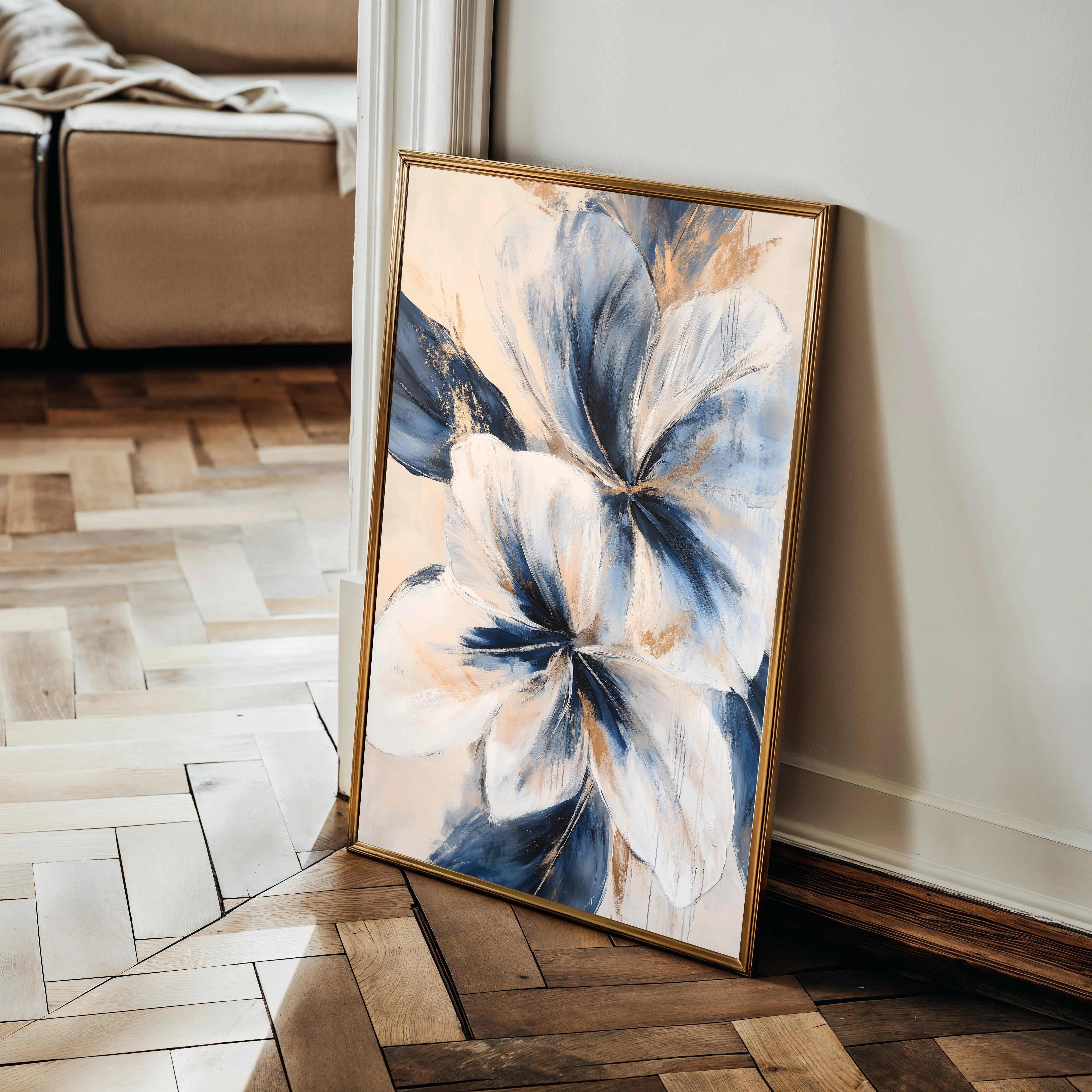 Floral 1440 Canvas Art 18" x 24" / 45 x 60 cm / Black