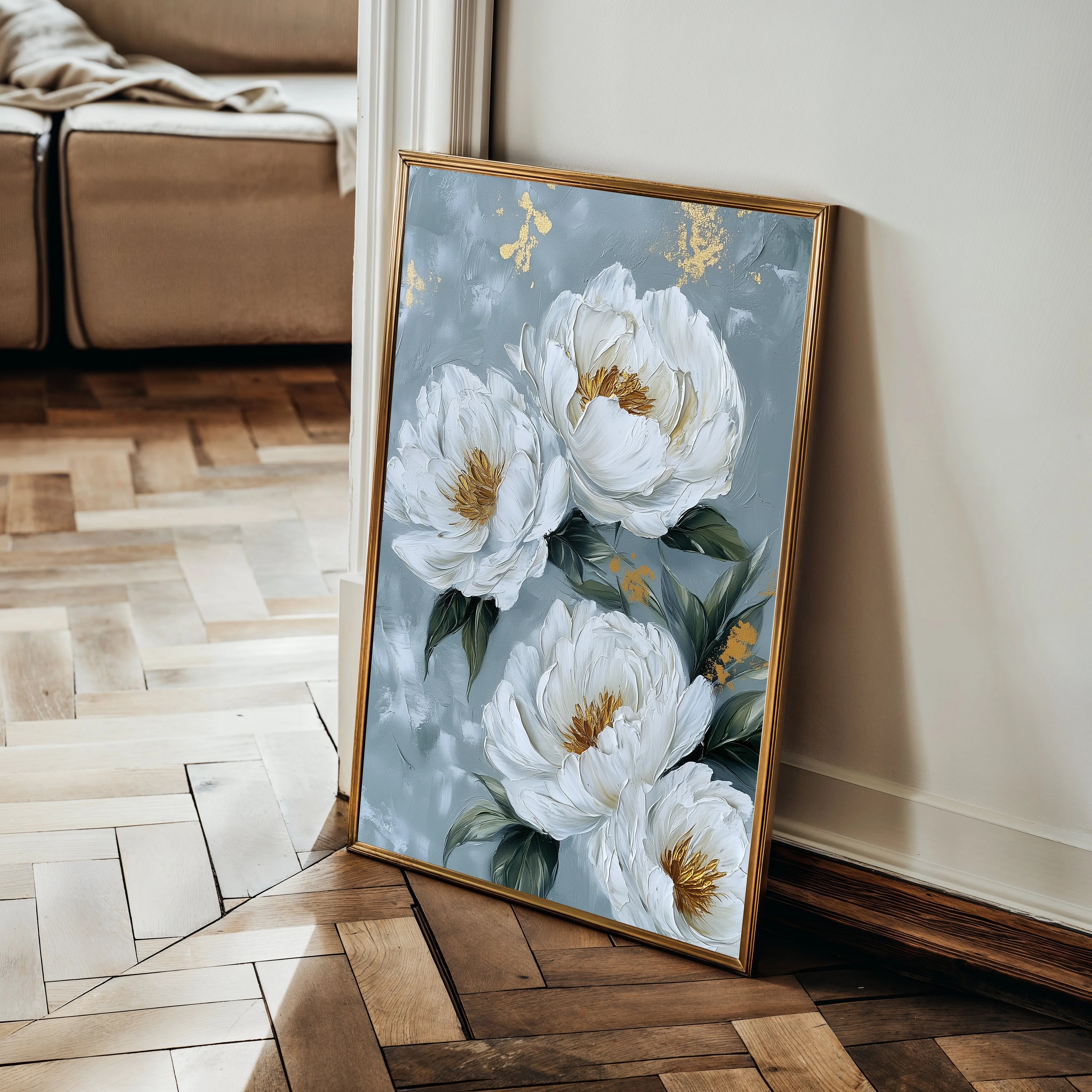 Floral 1441 Canvas Art 18" x 24" / 45 x 60 cm / Black