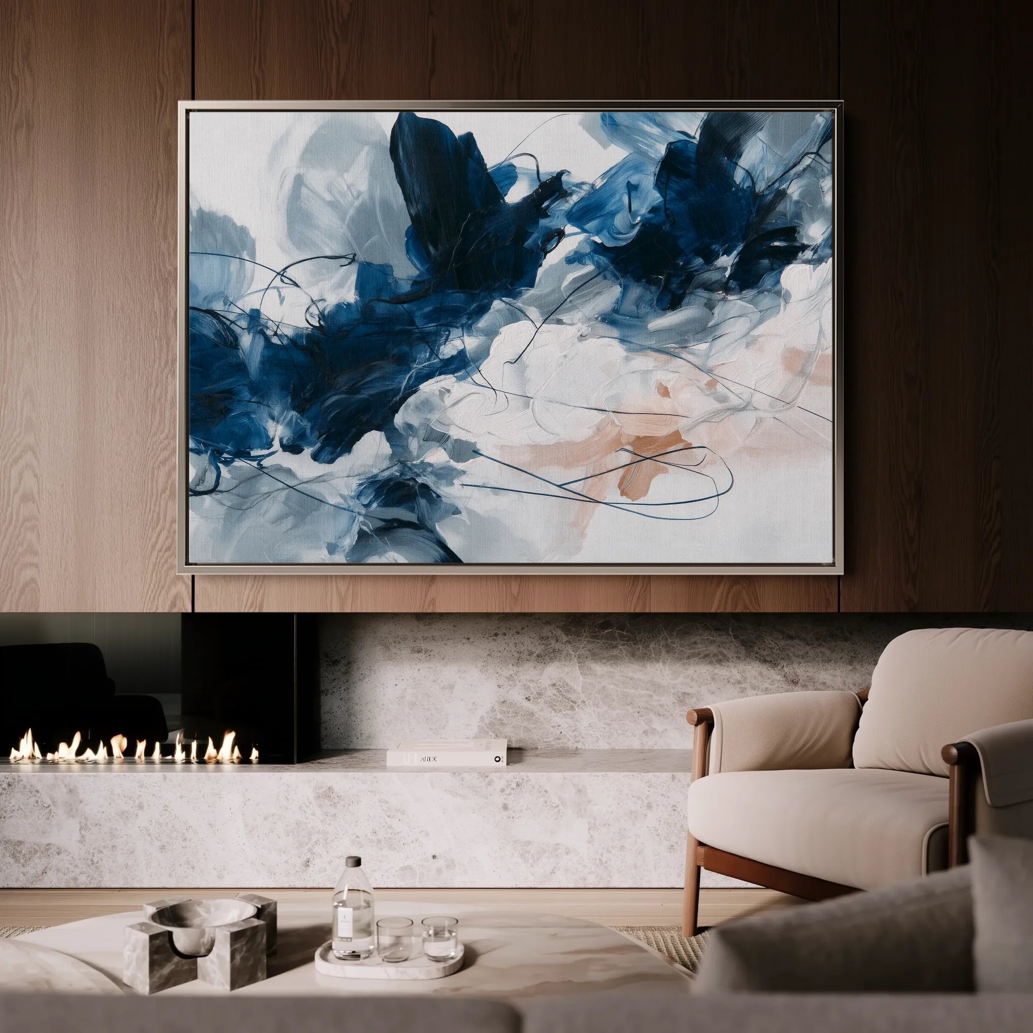 Abstract 1443 Canvas Art 18" x 24" / 45 x 60 cm / Black