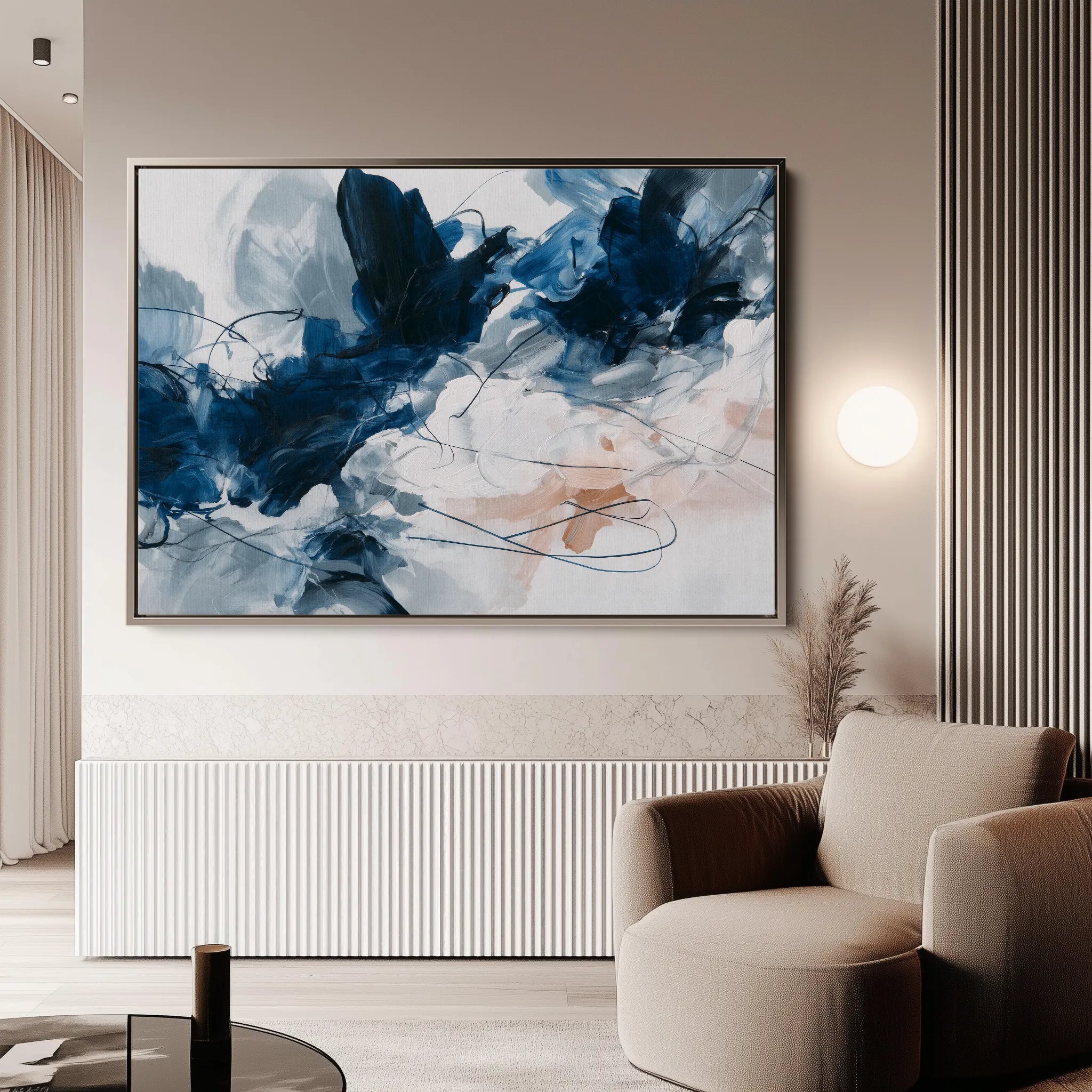 Abstract 1443 Canvas Art 18" x 24" / 45 x 60 cm / Black