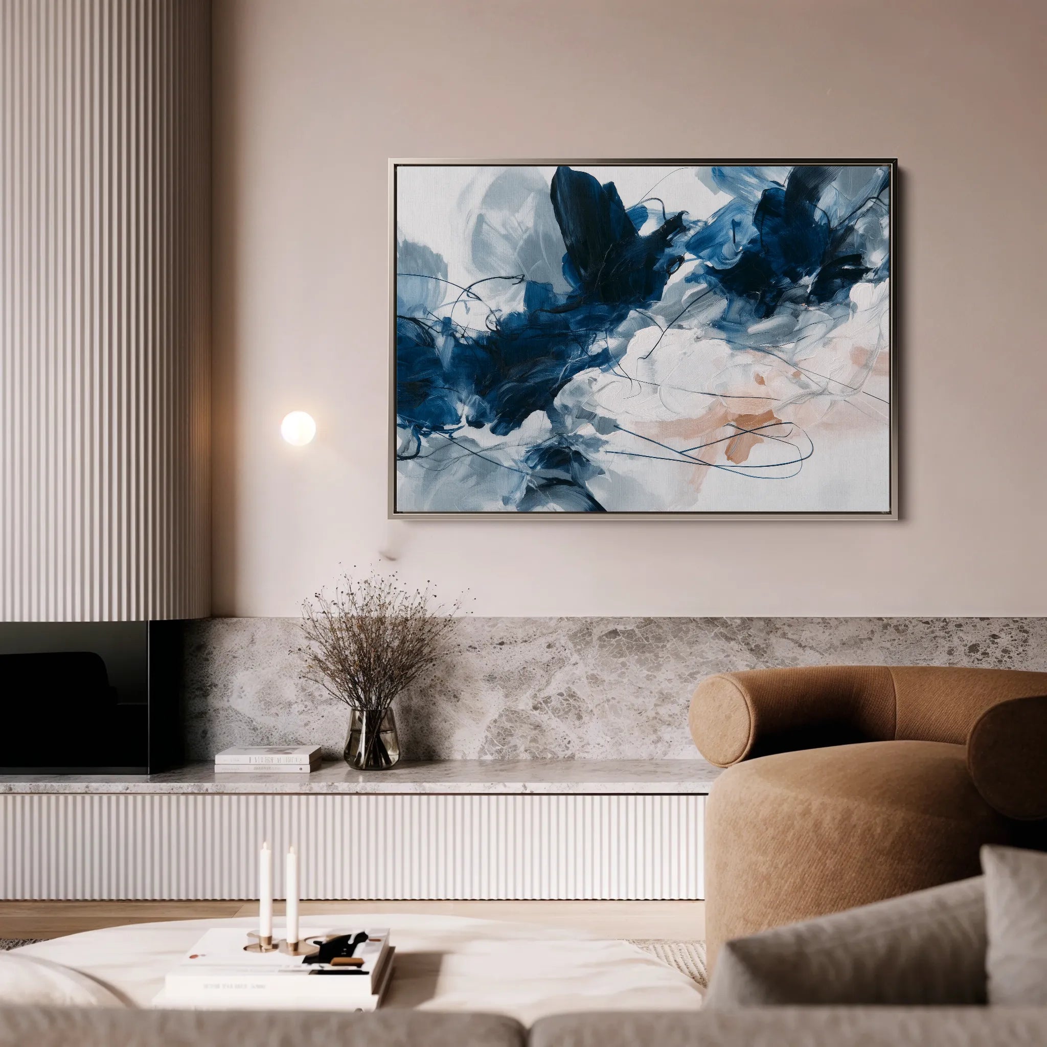Abstract 1443 Canvas Art 18" x 24" / 45 x 60 cm / Black