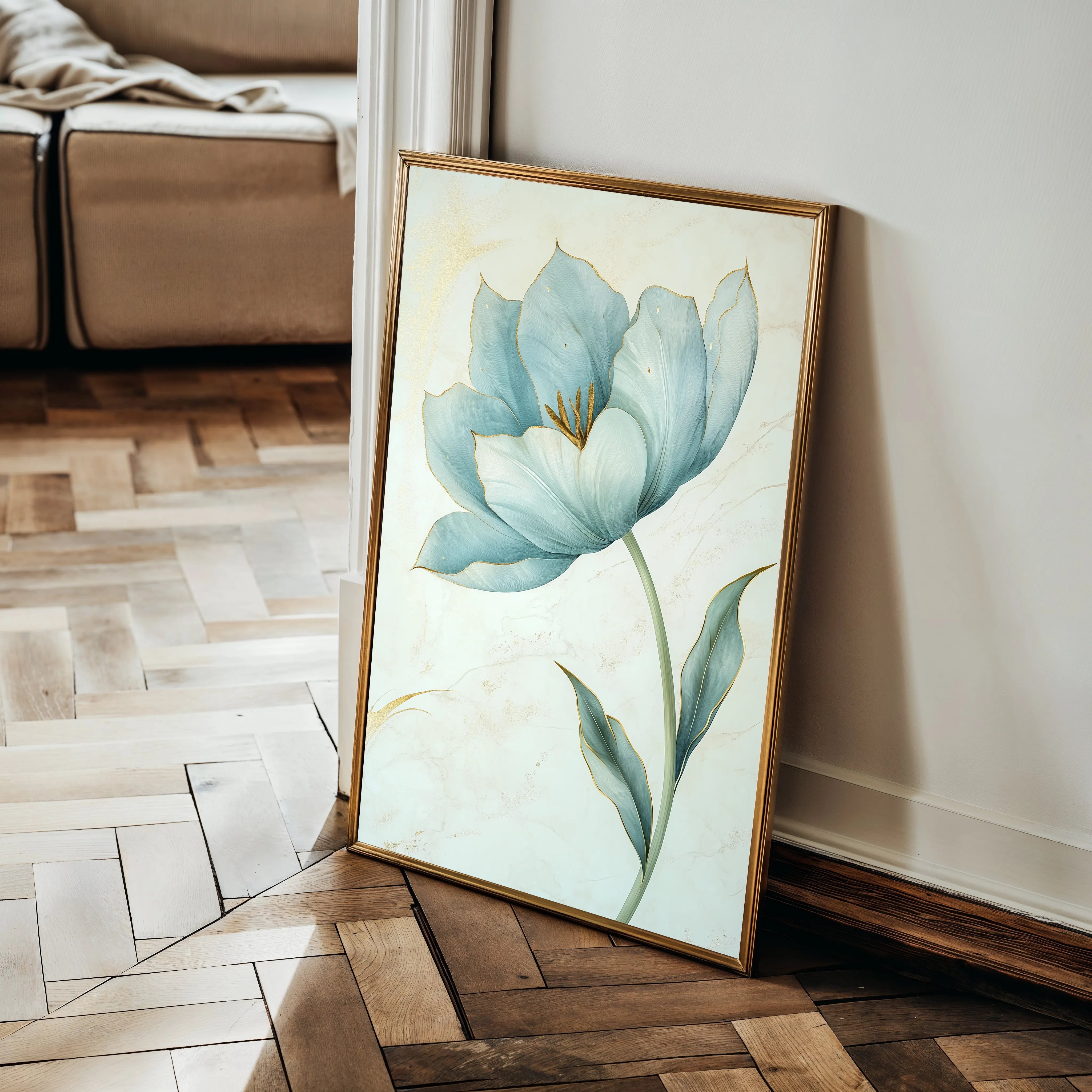 Floral 1444 Canvas Art 18" x 24" / 45 x 60 cm / Black