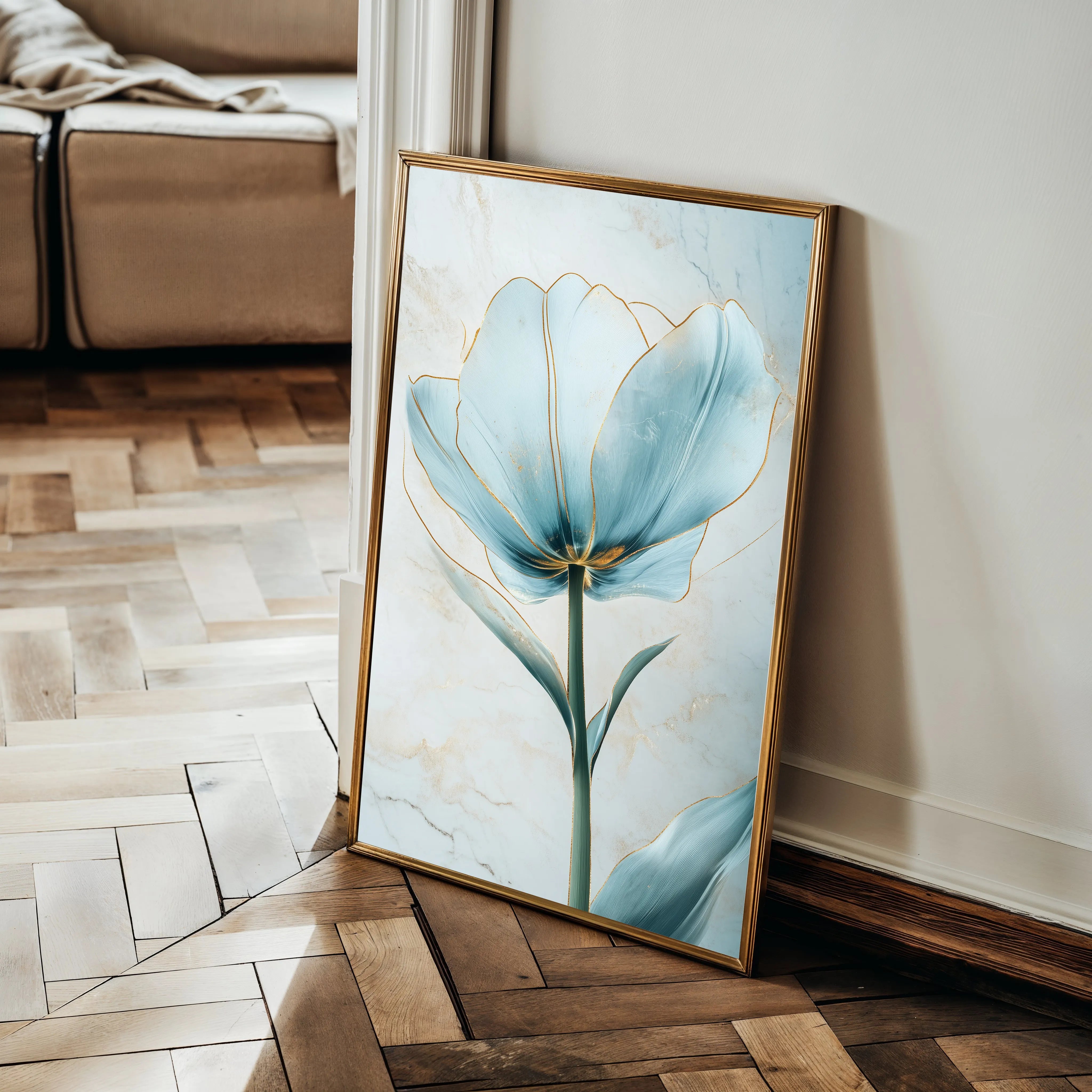 Floral 1445 Canvas Art 18" x 24" / 45 x 60 cm / Black