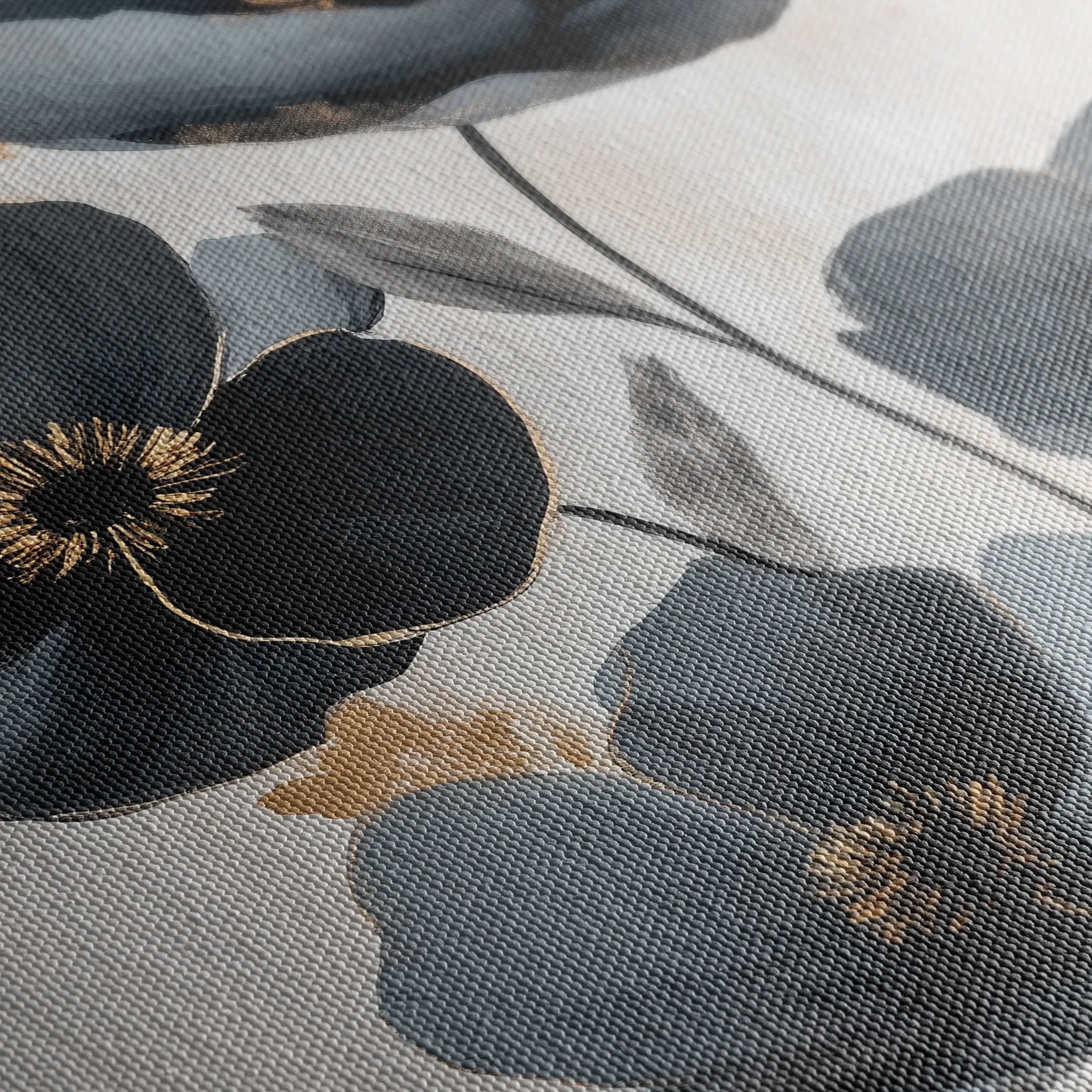 Floral 1446 Canvas Art 18" x 24" / 45 x 60 cm / Black
