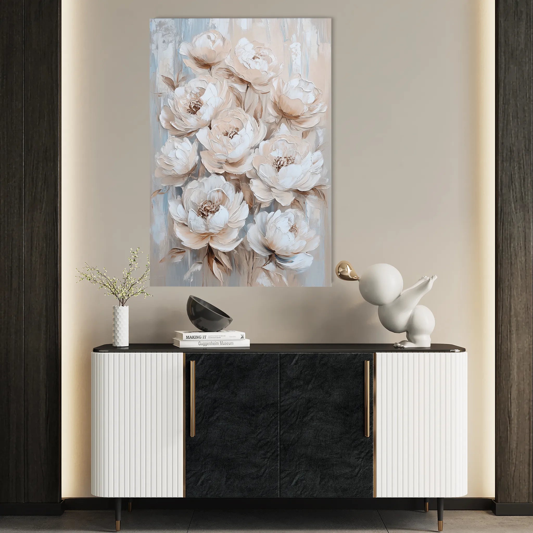 Floral 1447 Canvas Art 18" x 24" / 45 x 60 cm / Black