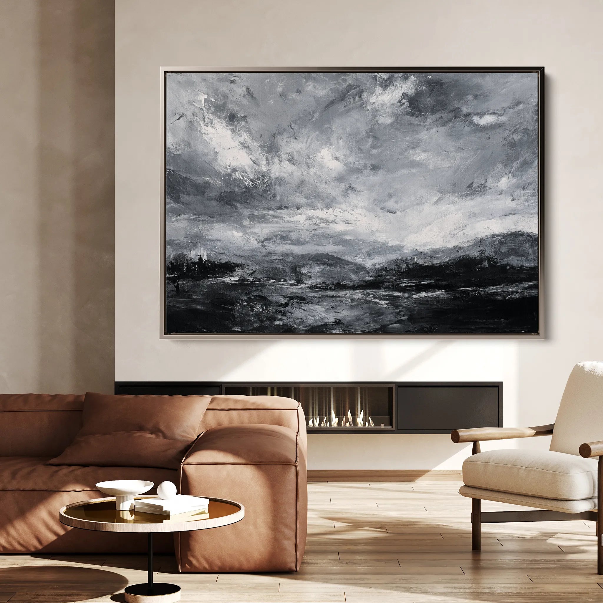 Abstract 1448 Canvas Art 18" x 24" / 45 x 60 cm / Black