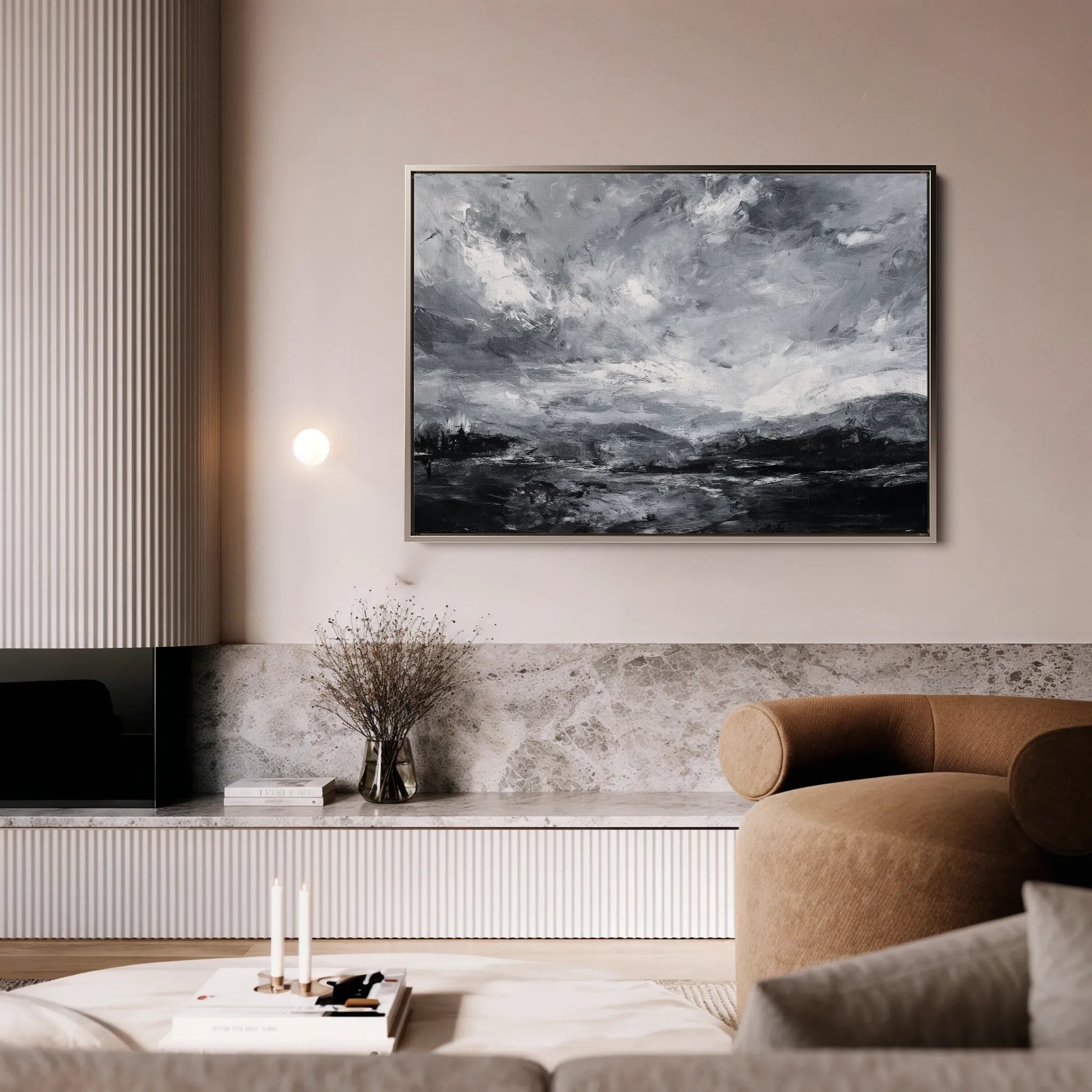 Abstract 1448 Canvas Art 18" x 24" / 45 x 60 cm / Black
