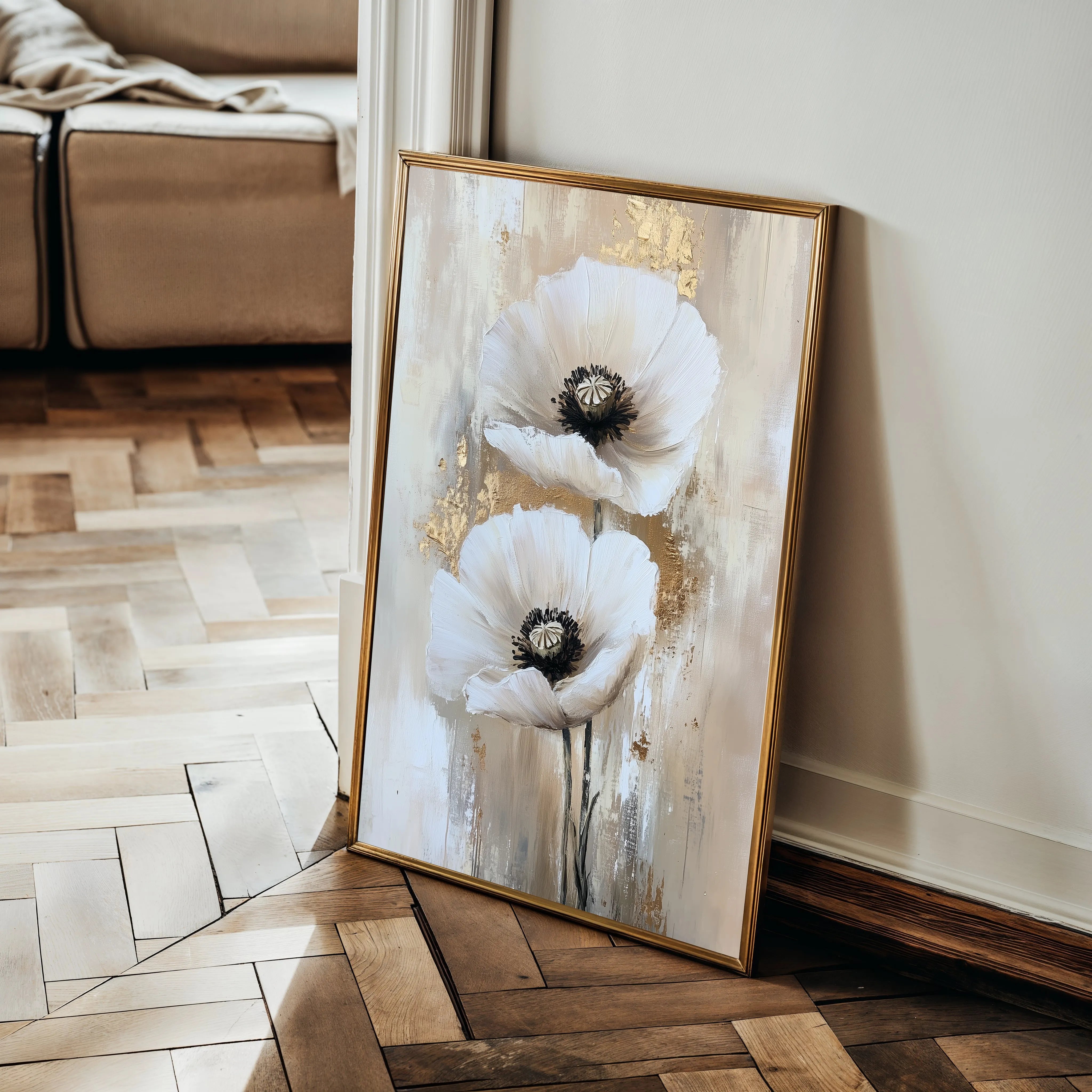 Floral 1449 Canvas Art 18" x 24" / 45 x 60 cm / Black