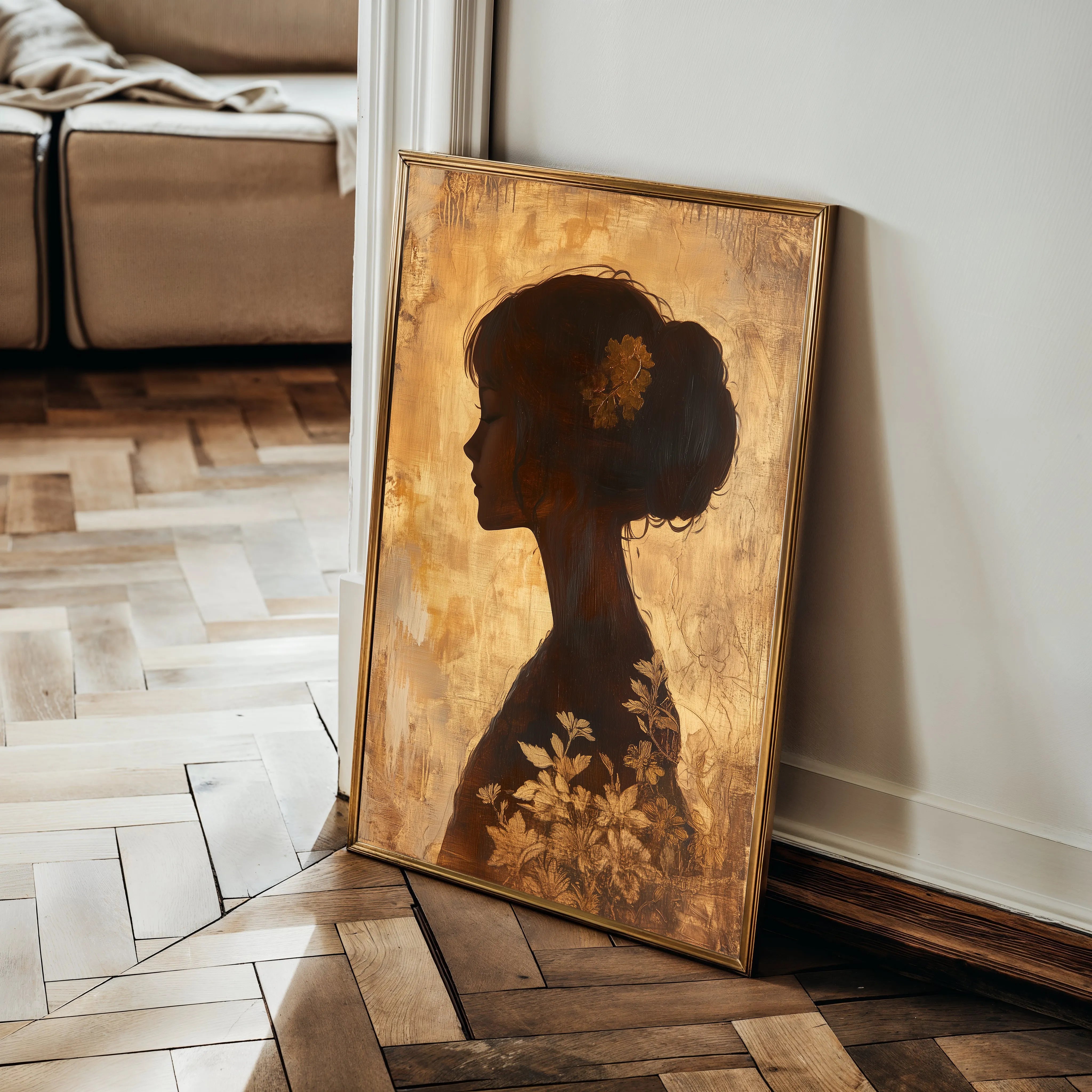 Portrait 145 Canvas Art 18" x 24" / 45 x 60 cm / Black