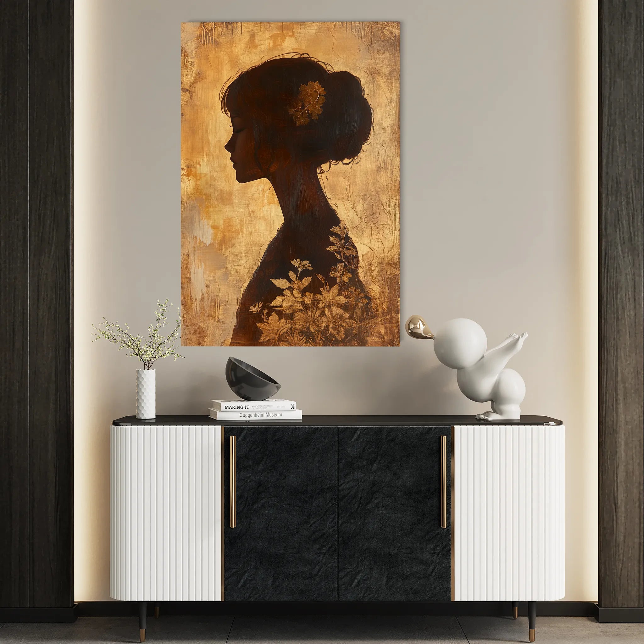 Portrait 145 Canvas Art 18" x 24" / 45 x 60 cm / Black
