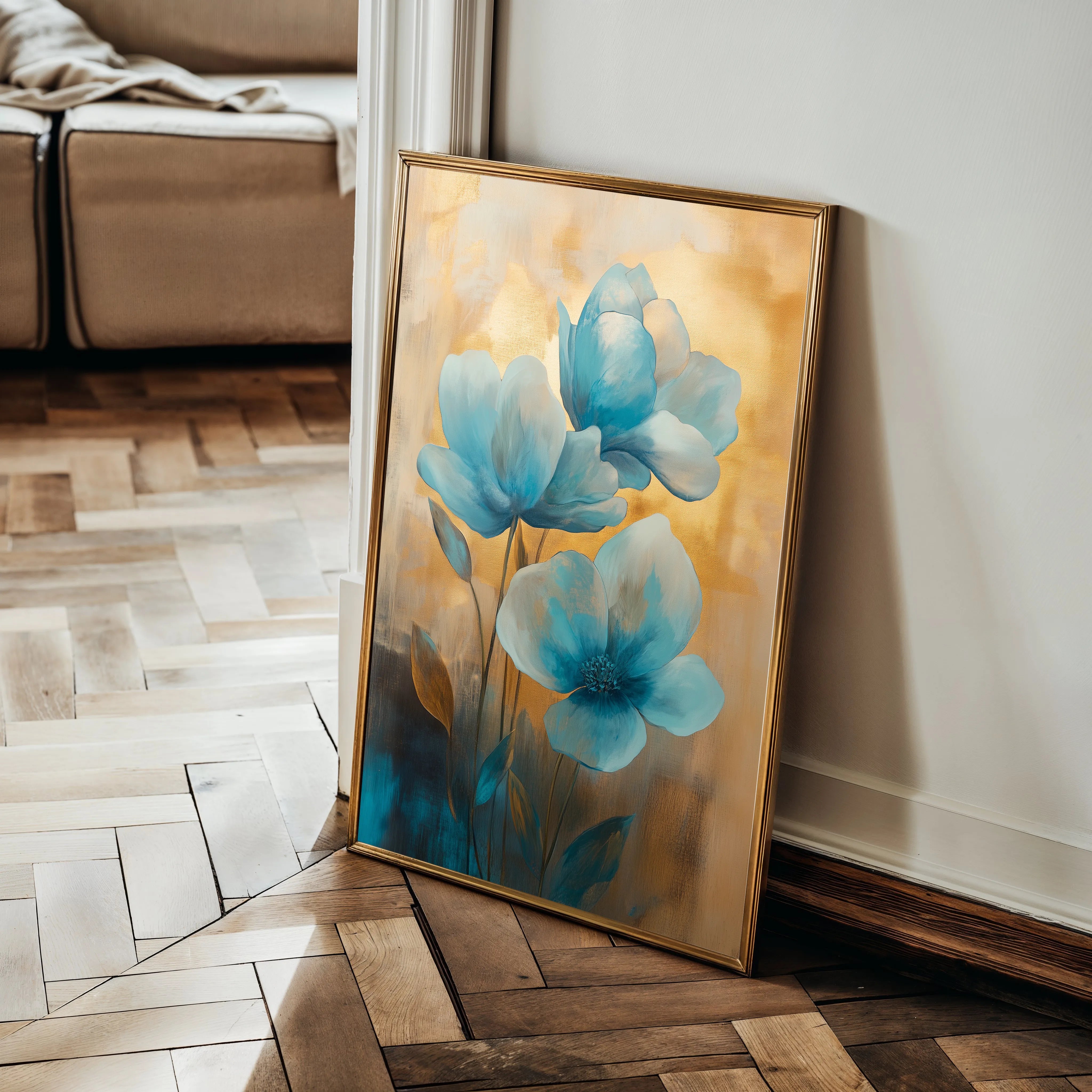 Floral 1451 Canvas Art 18" x 24" / 45 x 60 cm / Black