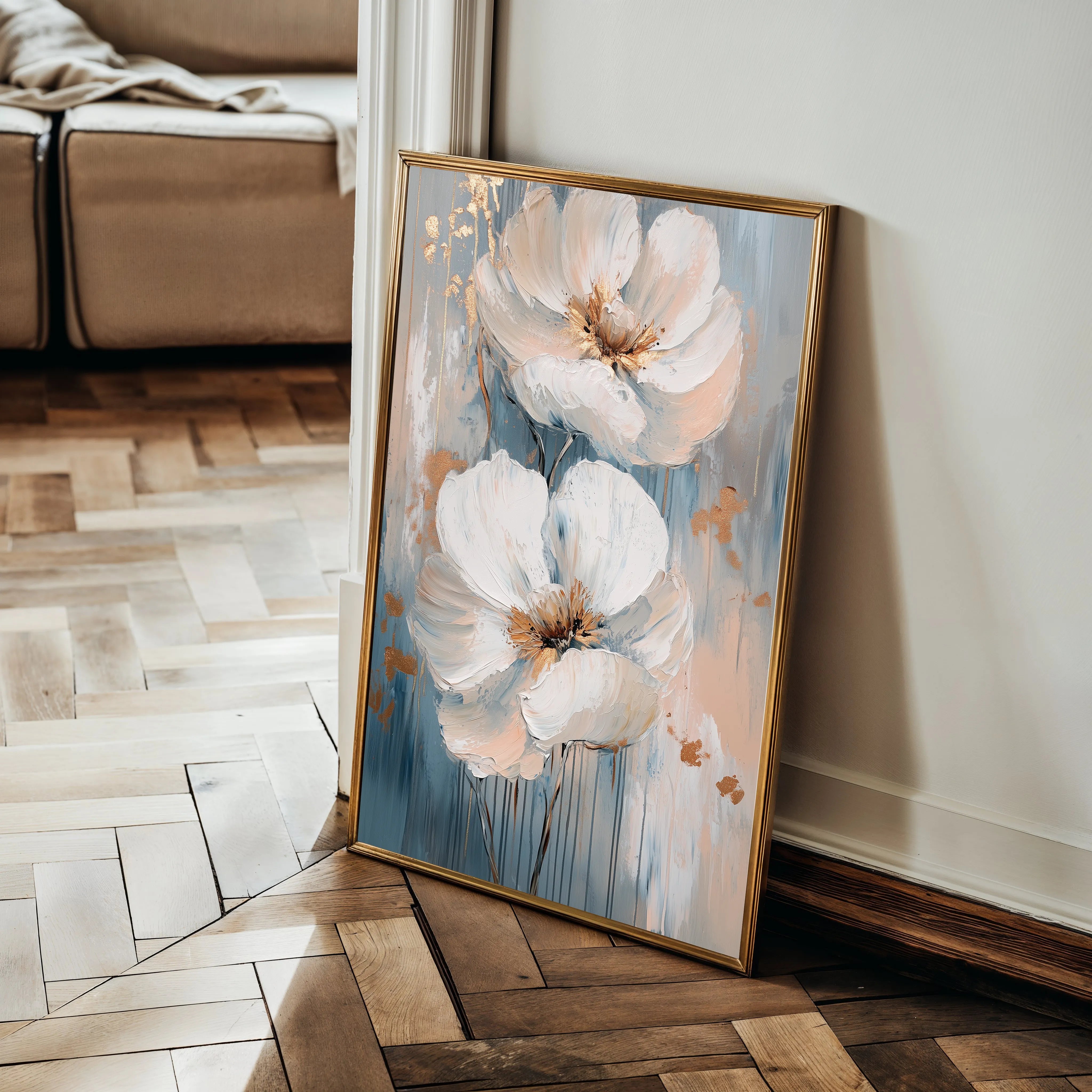 Floral 1453 Canvas Art 18" x 24" / 45 x 60 cm / Black