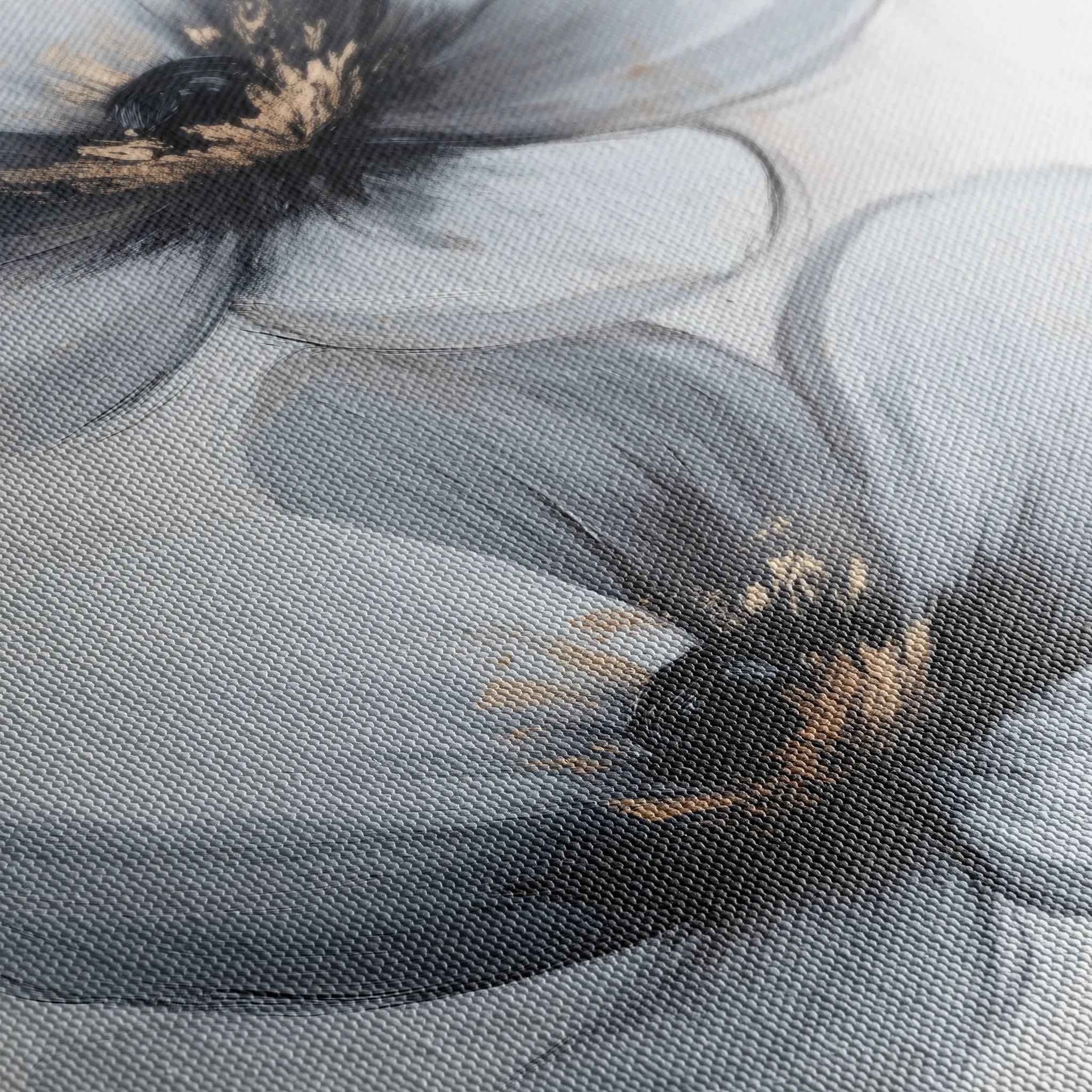 Floral 1454 Canvas Art 18" x 24" / 45 x 60 cm / Black