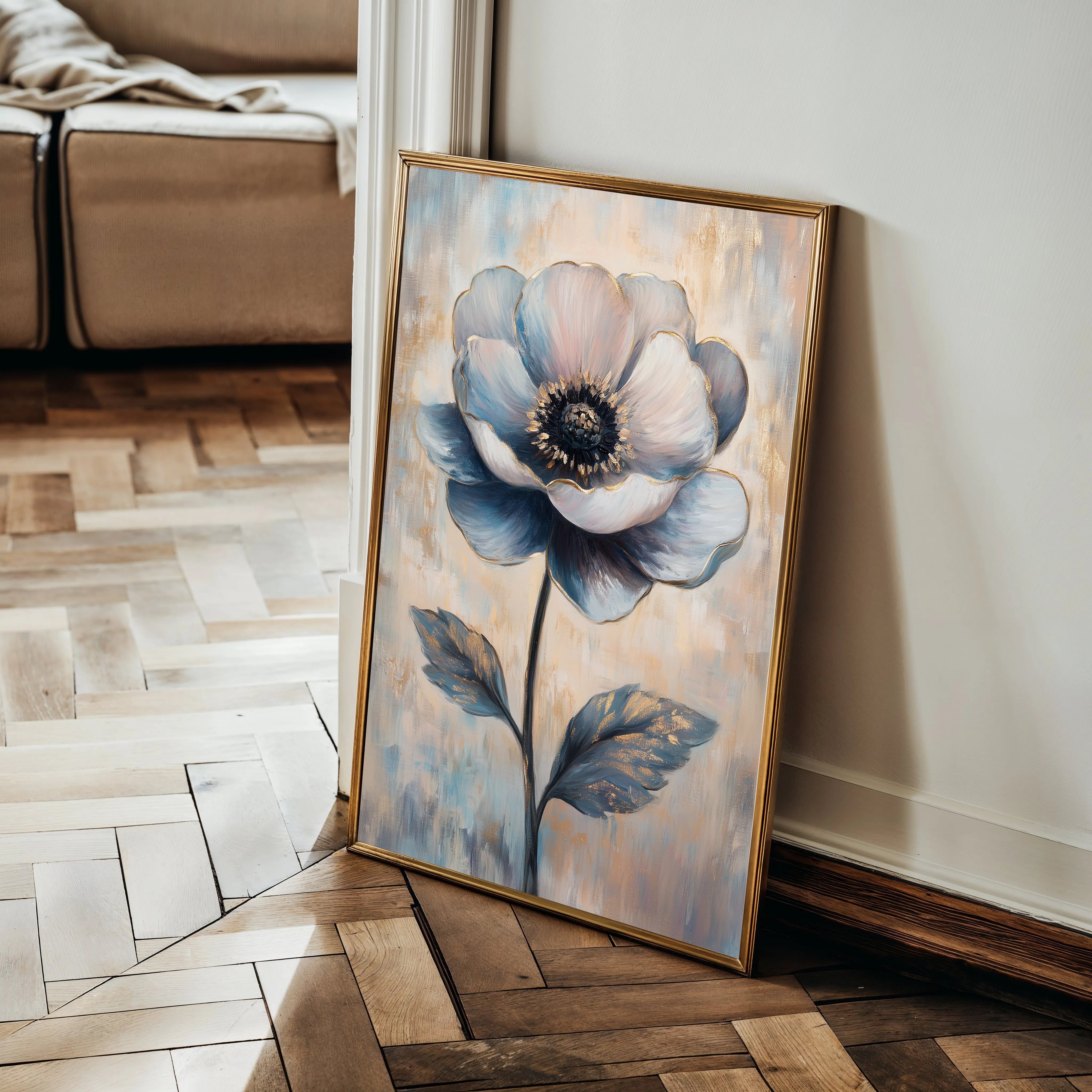 Floral 1457 Canvas Art 18" x 24" / 45 x 60 cm / Black