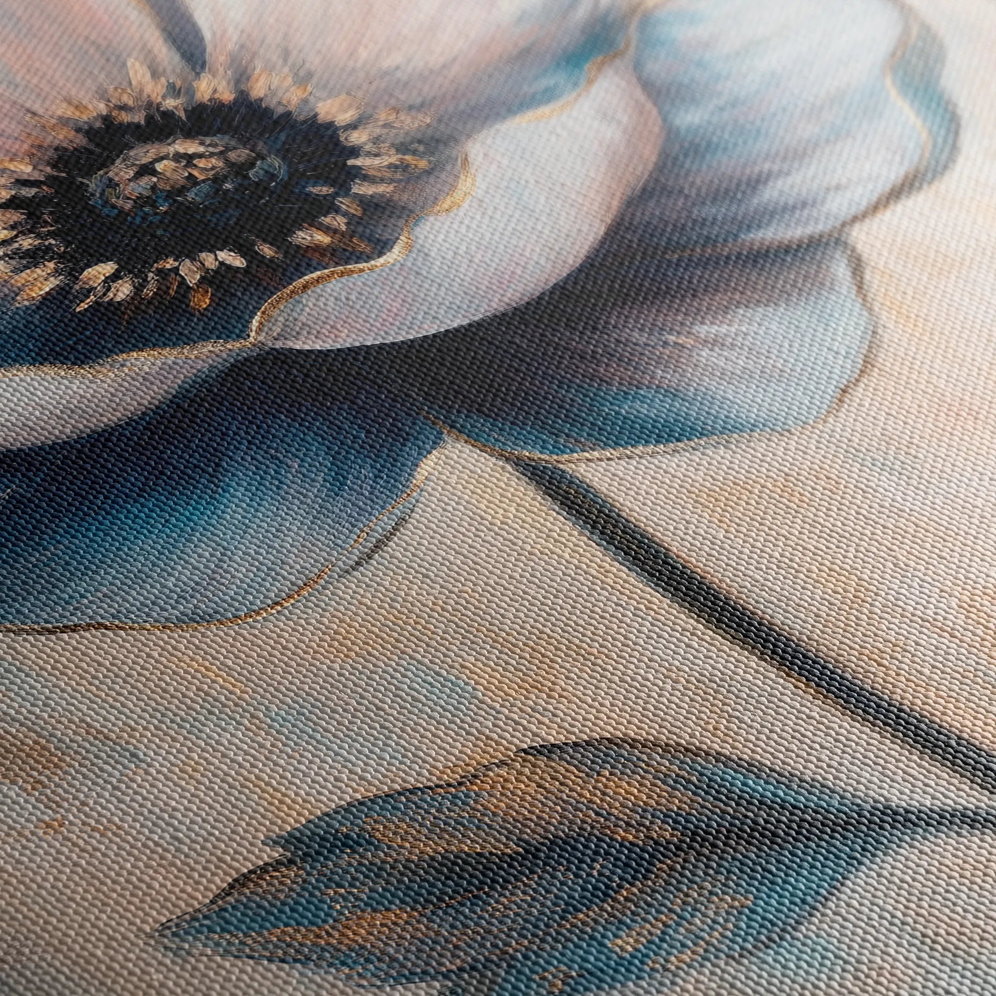 Floral 1457 Canvas Art 18" x 24" / 45 x 60 cm / Black