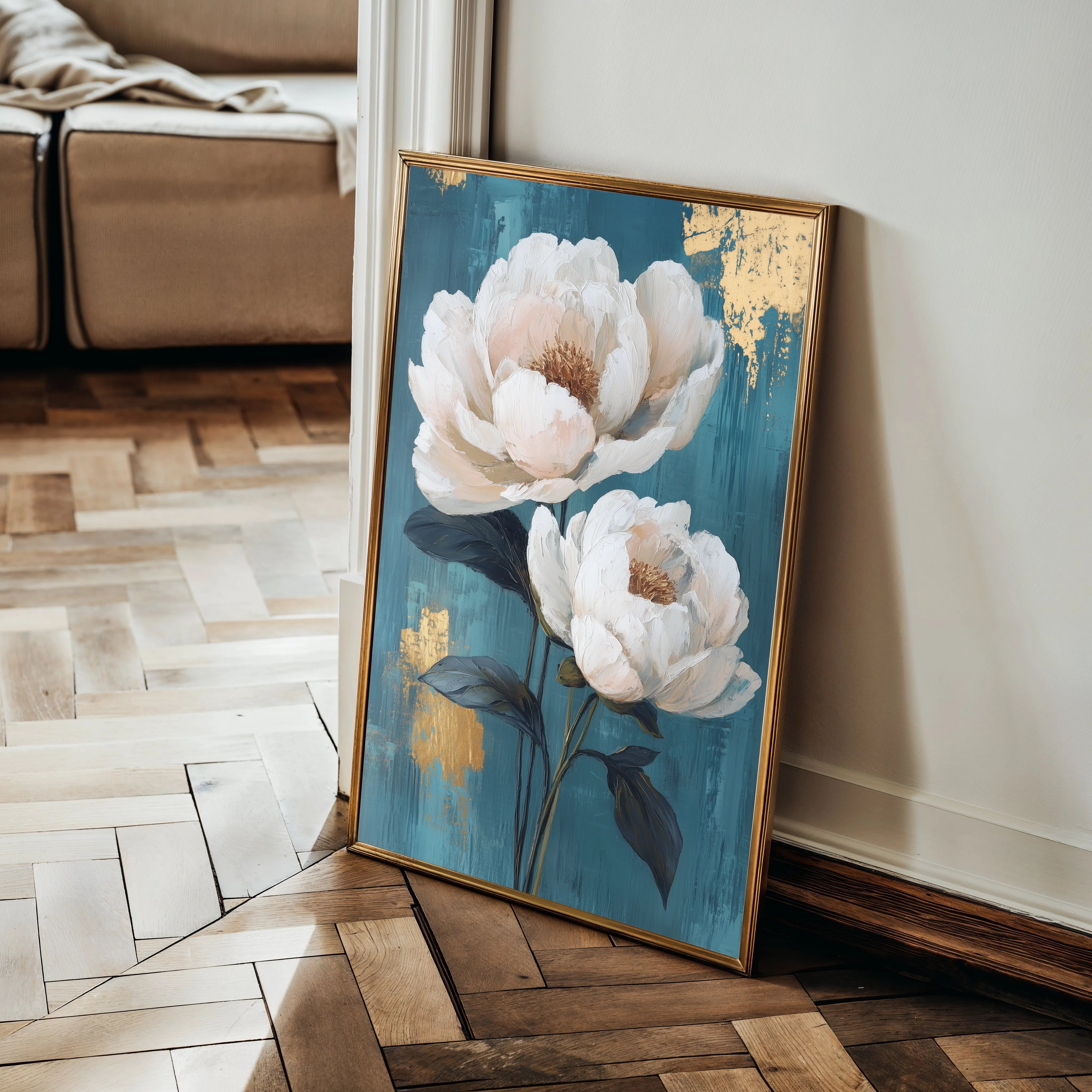 Floral 1460 Canvas Art 18" x 24" / 45 x 60 cm / Black