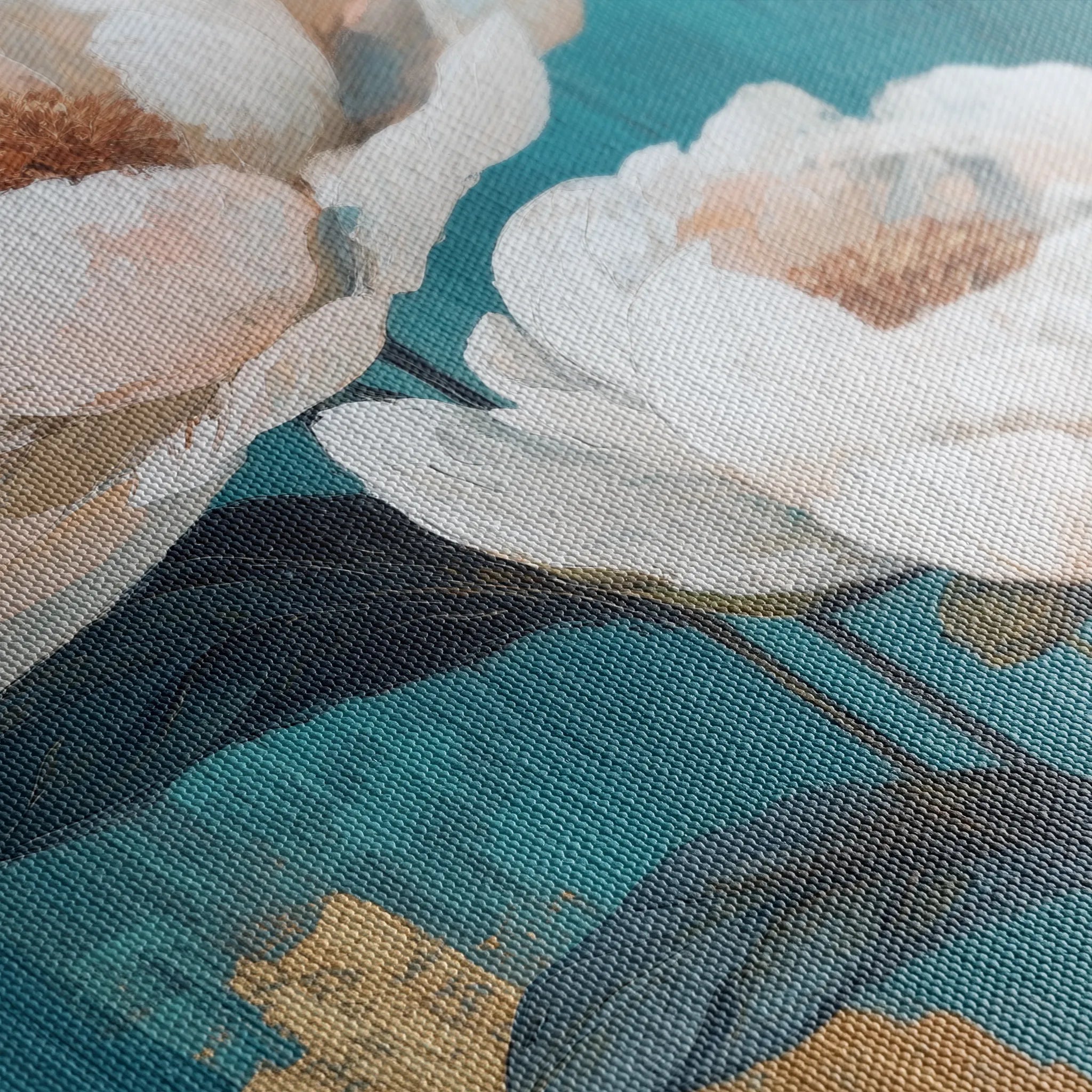 Floral 1460 Canvas Art 18" x 24" / 45 x 60 cm / Black