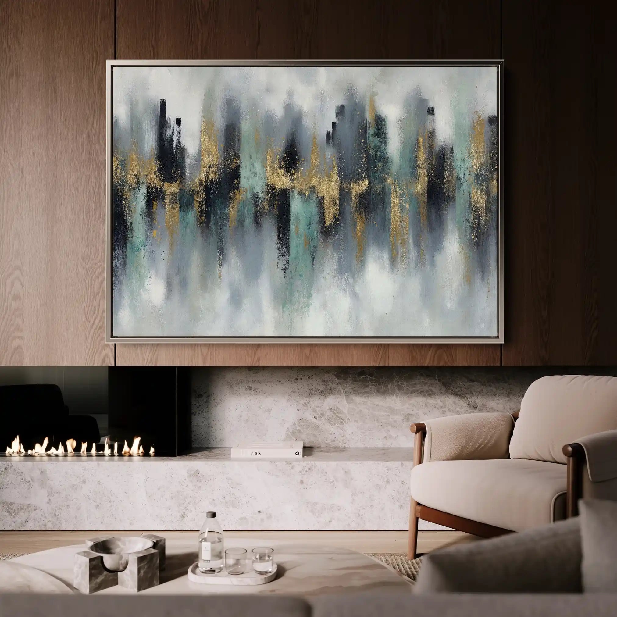 Abstract 1464 Canvas Art 18" x 24" / 45 x 60 cm / Black